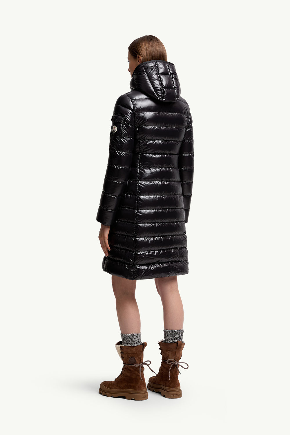 Doudoune longue Moka Femmes Noir Moncler 4