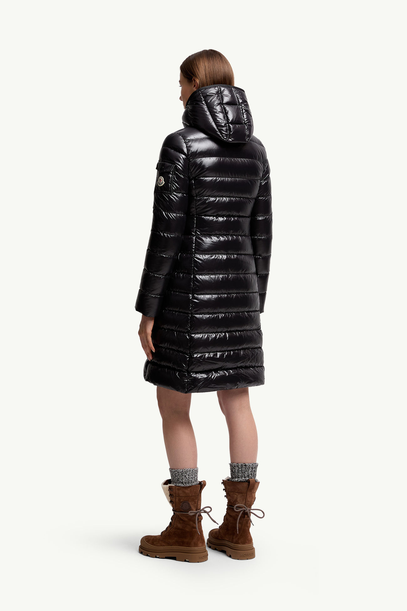 Moka Long Down Jacket Women Black Moncler 4