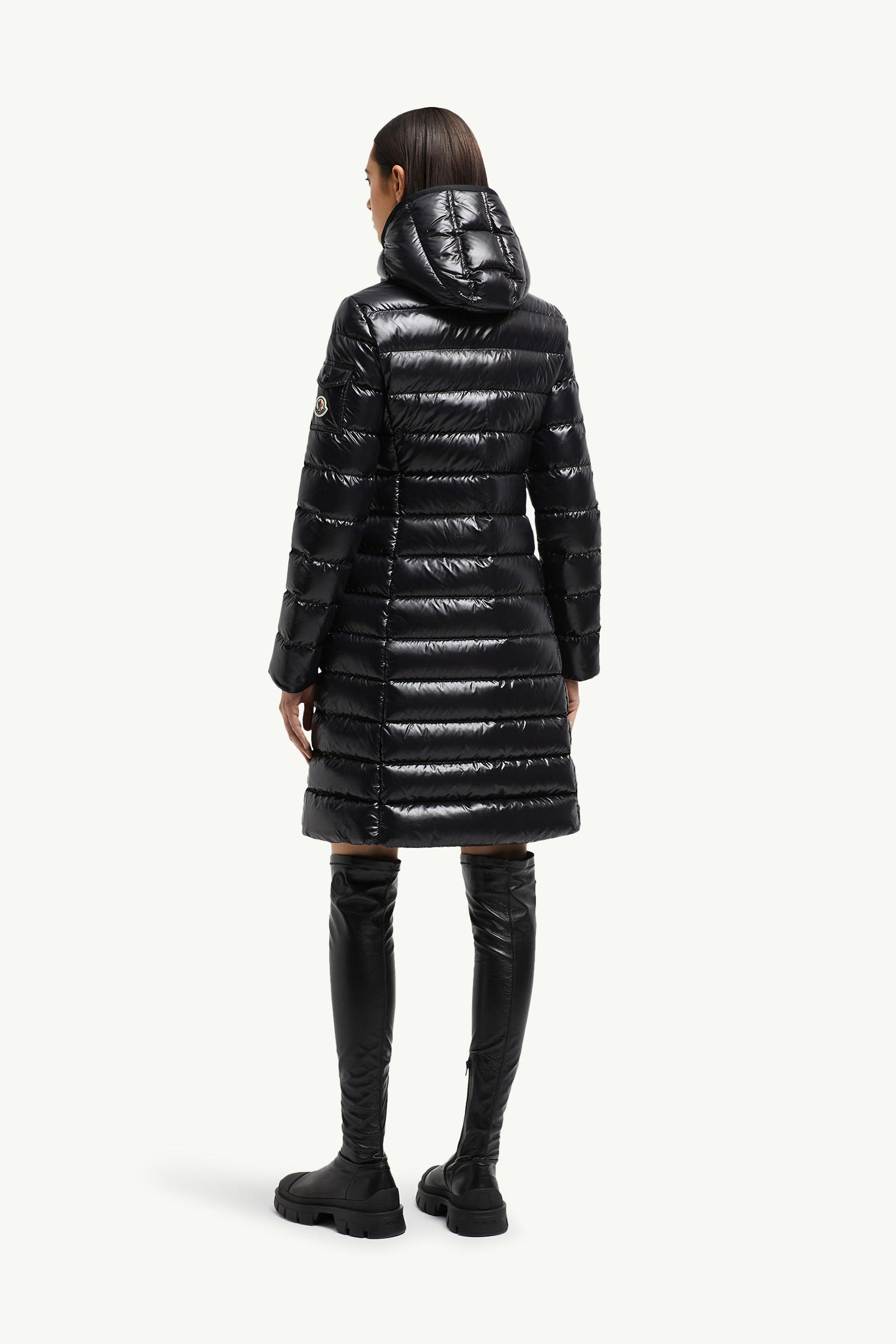 Moka Long Down Jacket Women Black Moncler 4