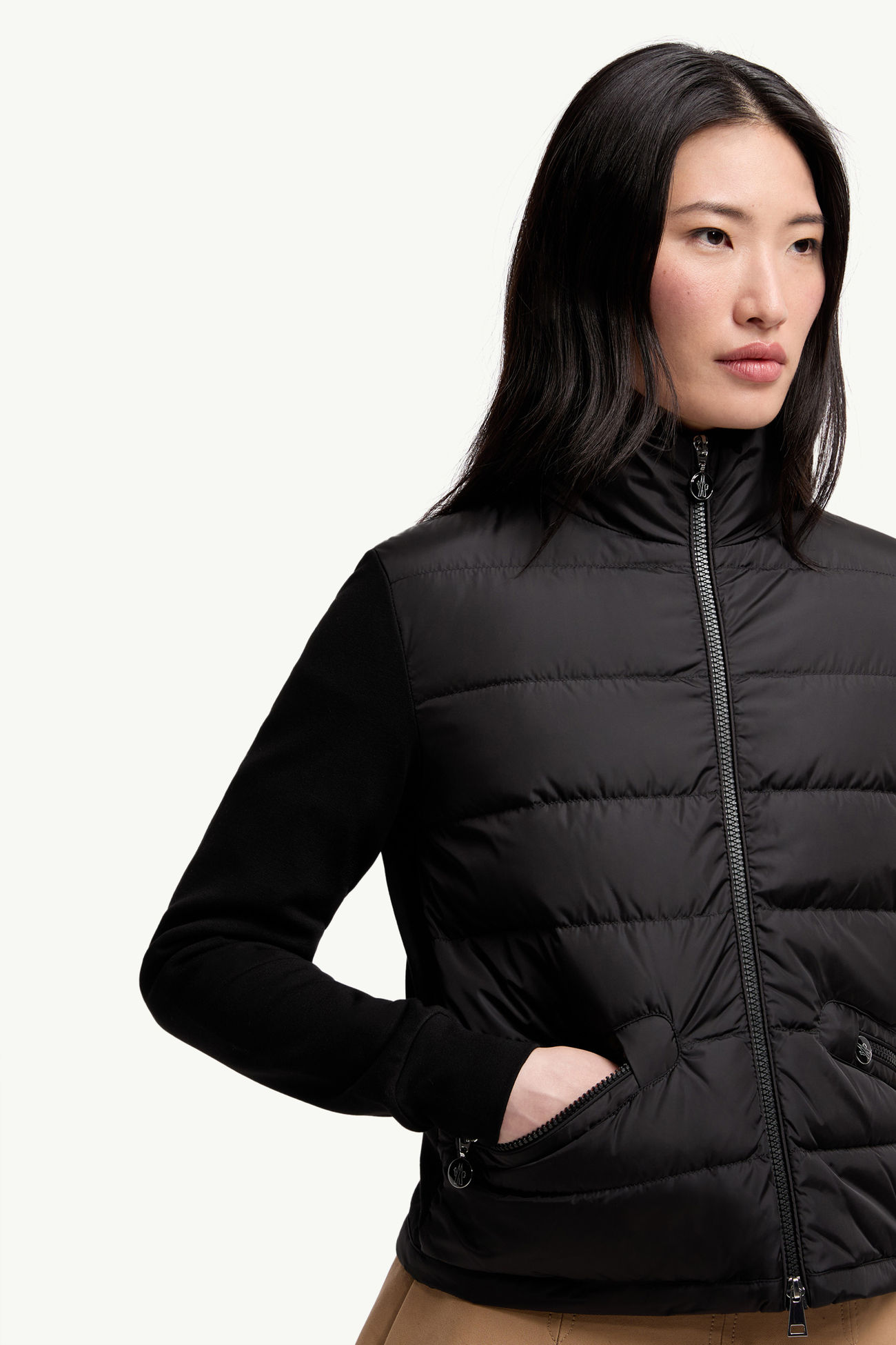 Sudadera acolchado con cremallera Mujer Negro Moncler 5