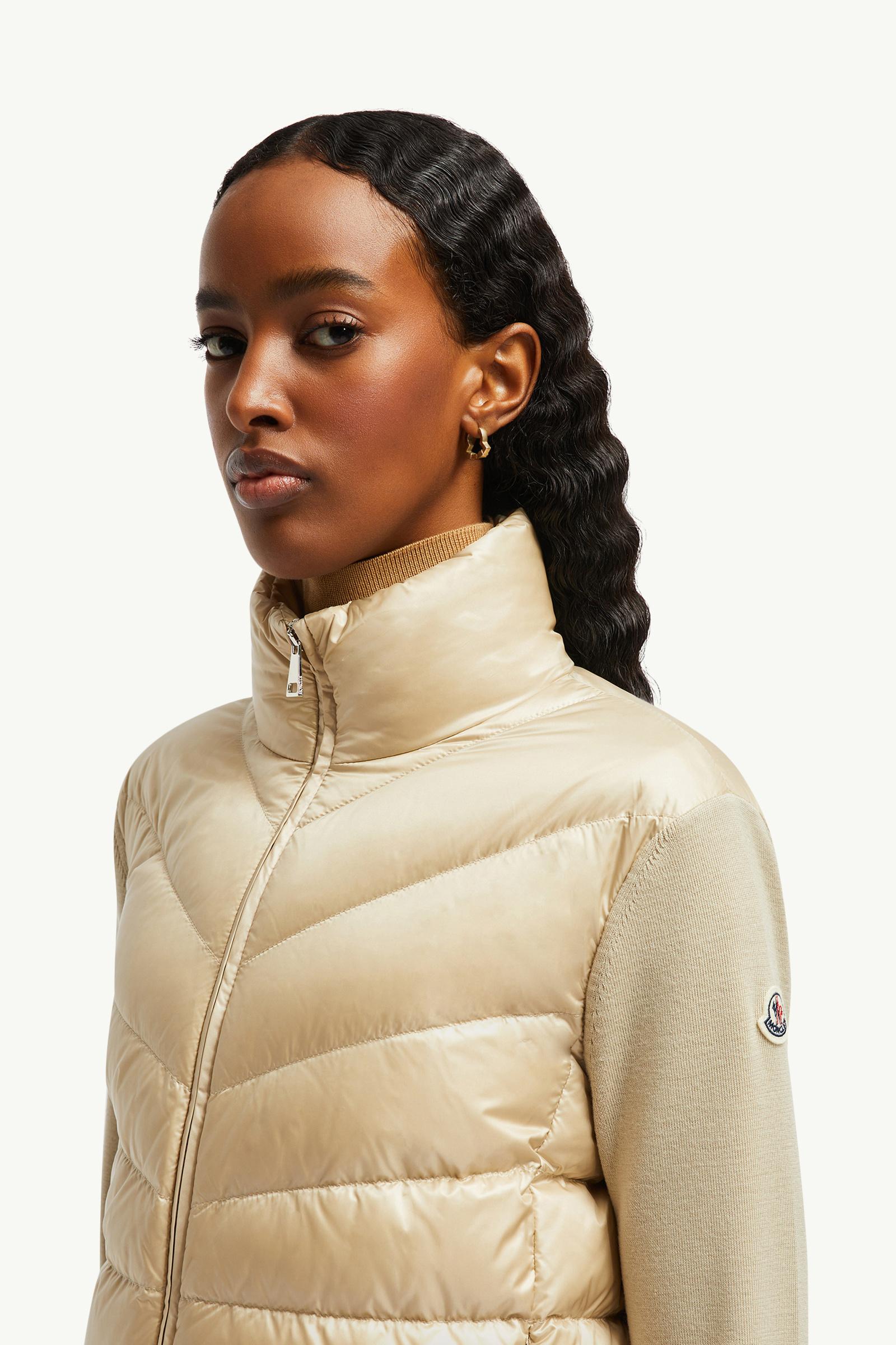 Gepolsterte Strickjacke aus Wolle Damen Beige Moncler 1