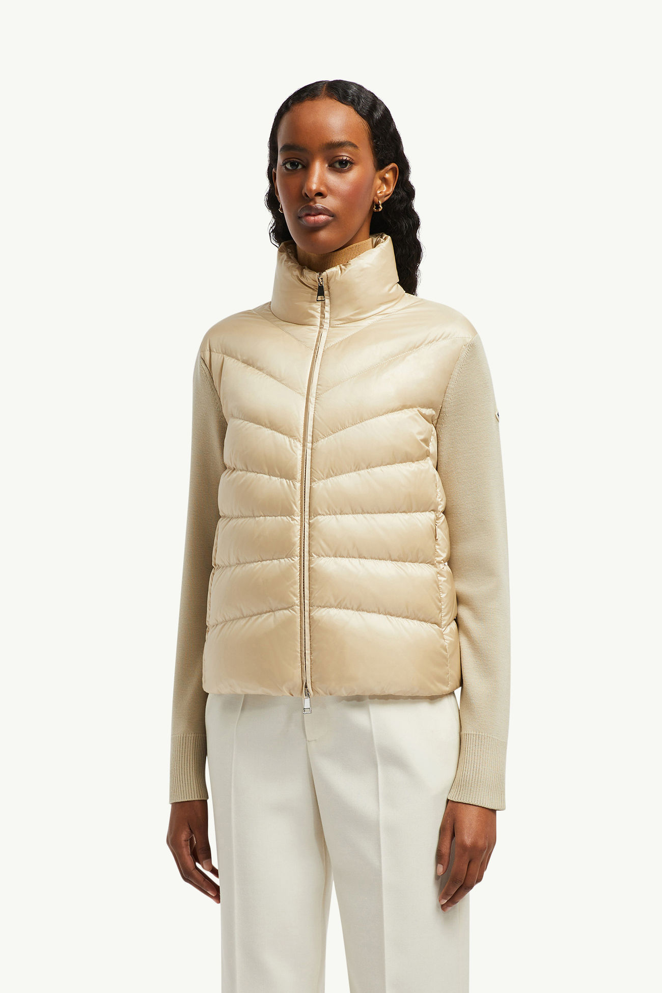 패딩 울 카디건 여성 베이지 Moncler 3