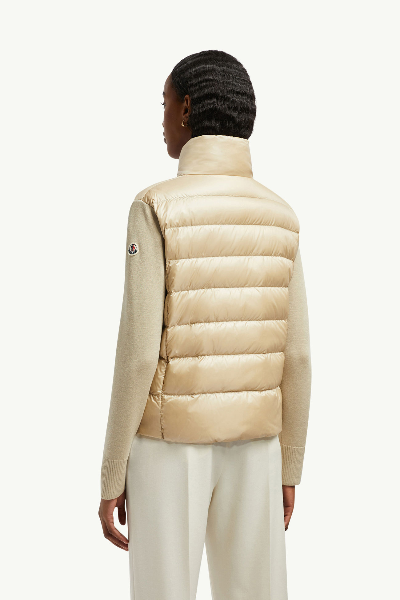 Gepolsterte Strickjacke aus Wolle Damen Beige Moncler 4