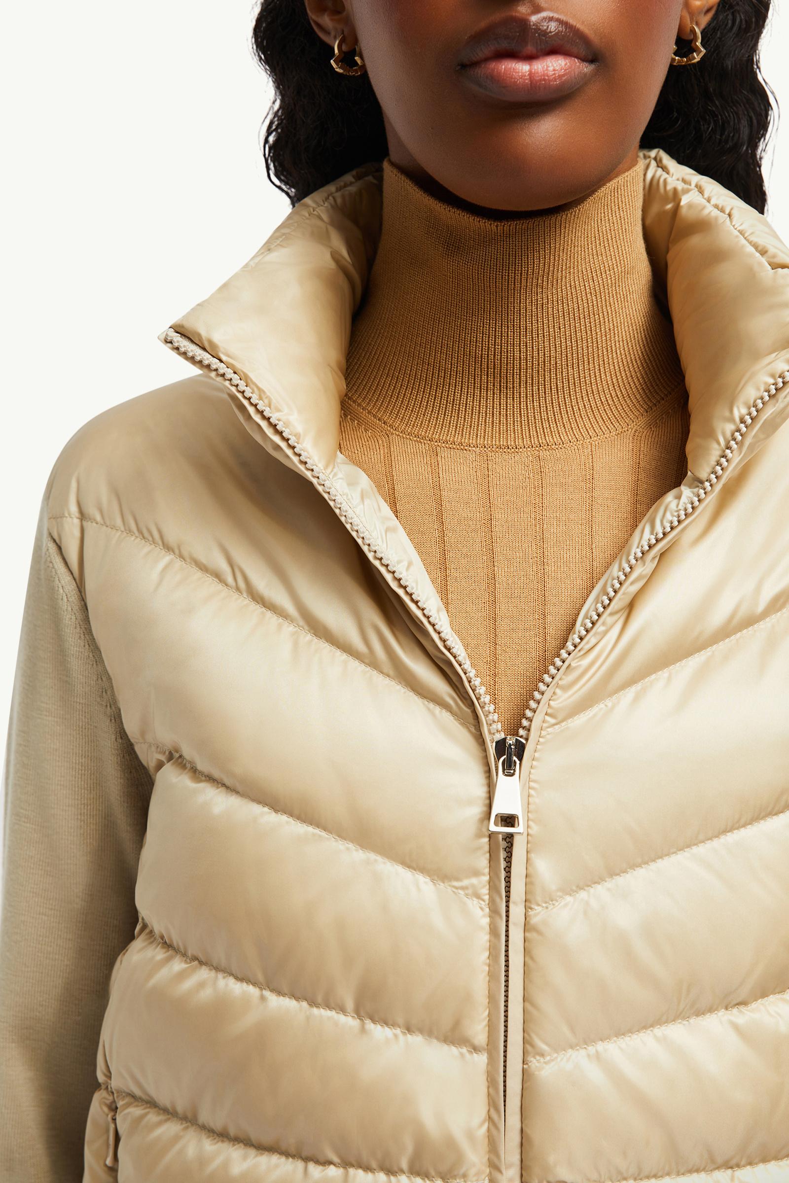 Beige Padded Wool Cardigan - for Women | Moncler AU