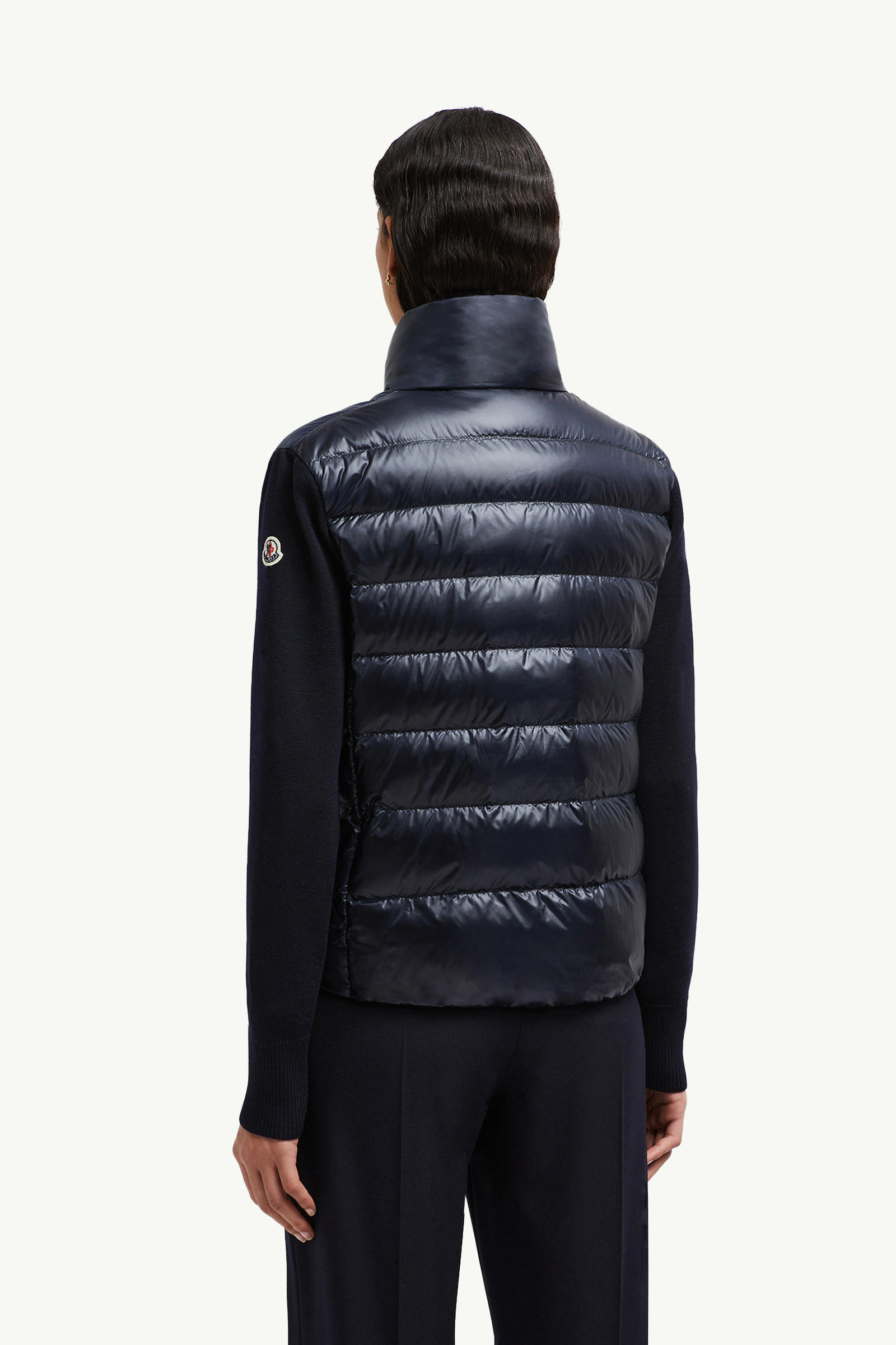 Padded Wool Cardigan Women Navy Blue Moncler 4