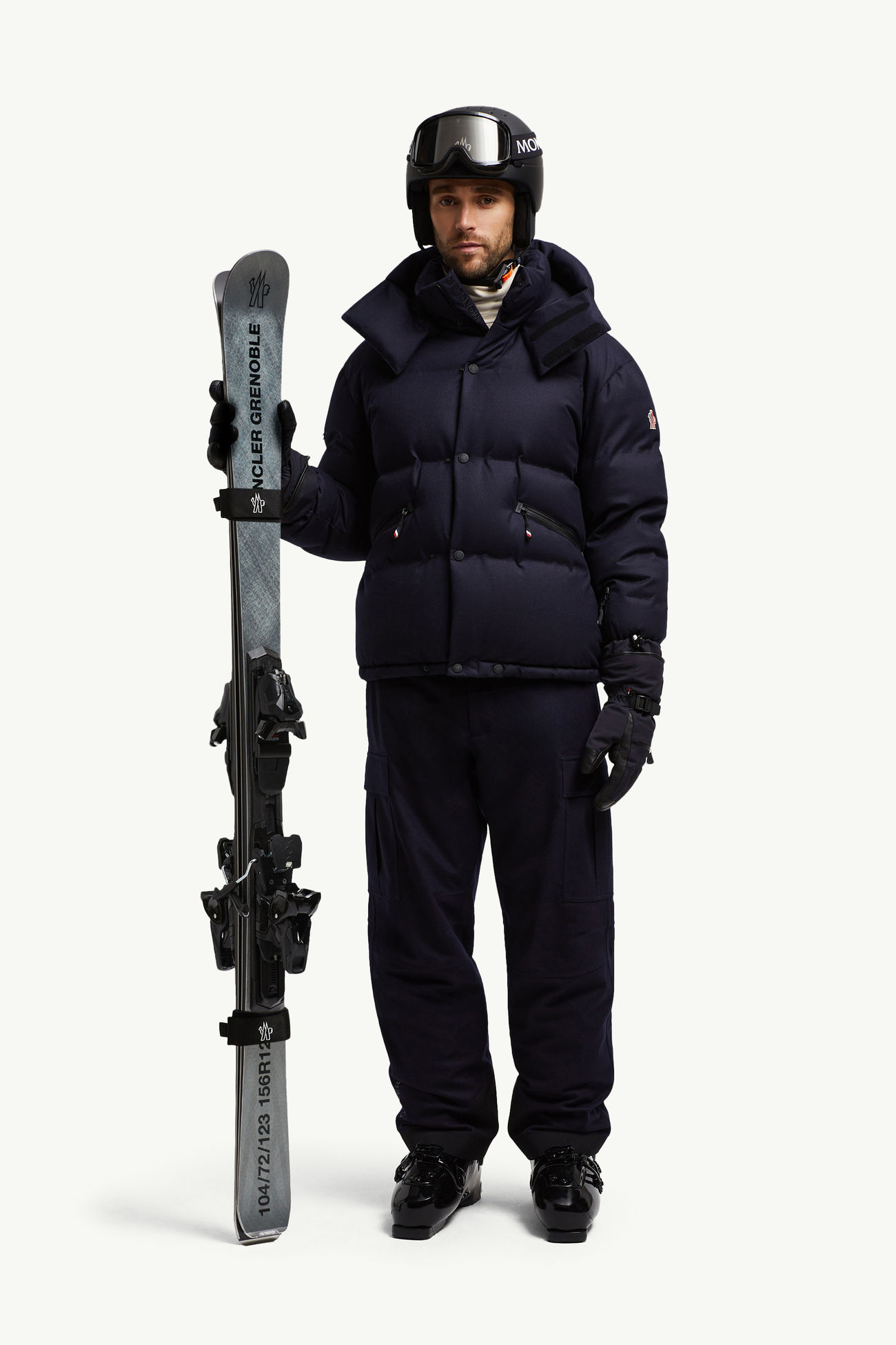 Chaqueta plumífero de esquí de lana Krun Hombre Azul Real Moncler 0