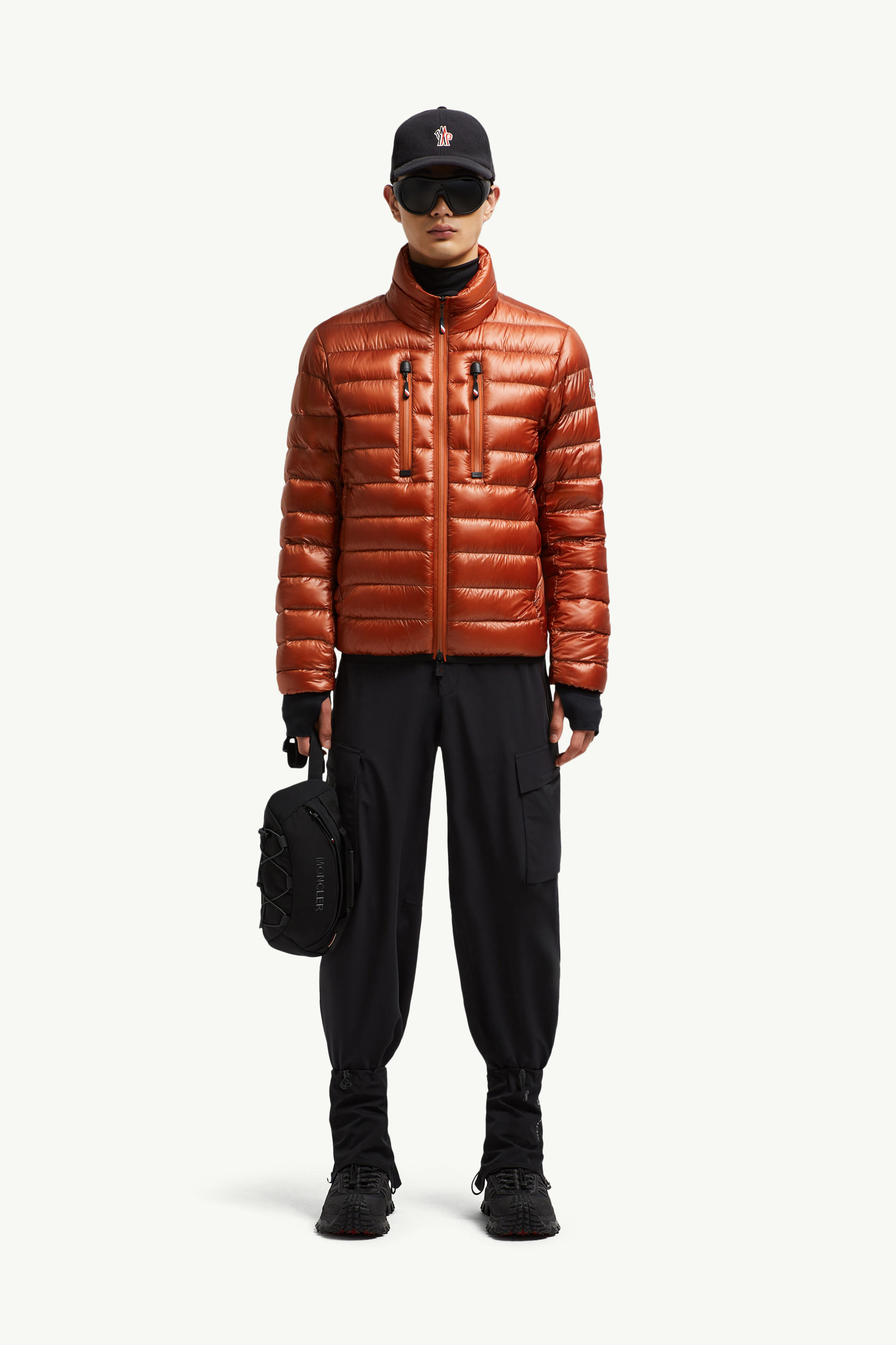 Piumino corto Hers ripiegabile Uomo Arancione Moncler 0