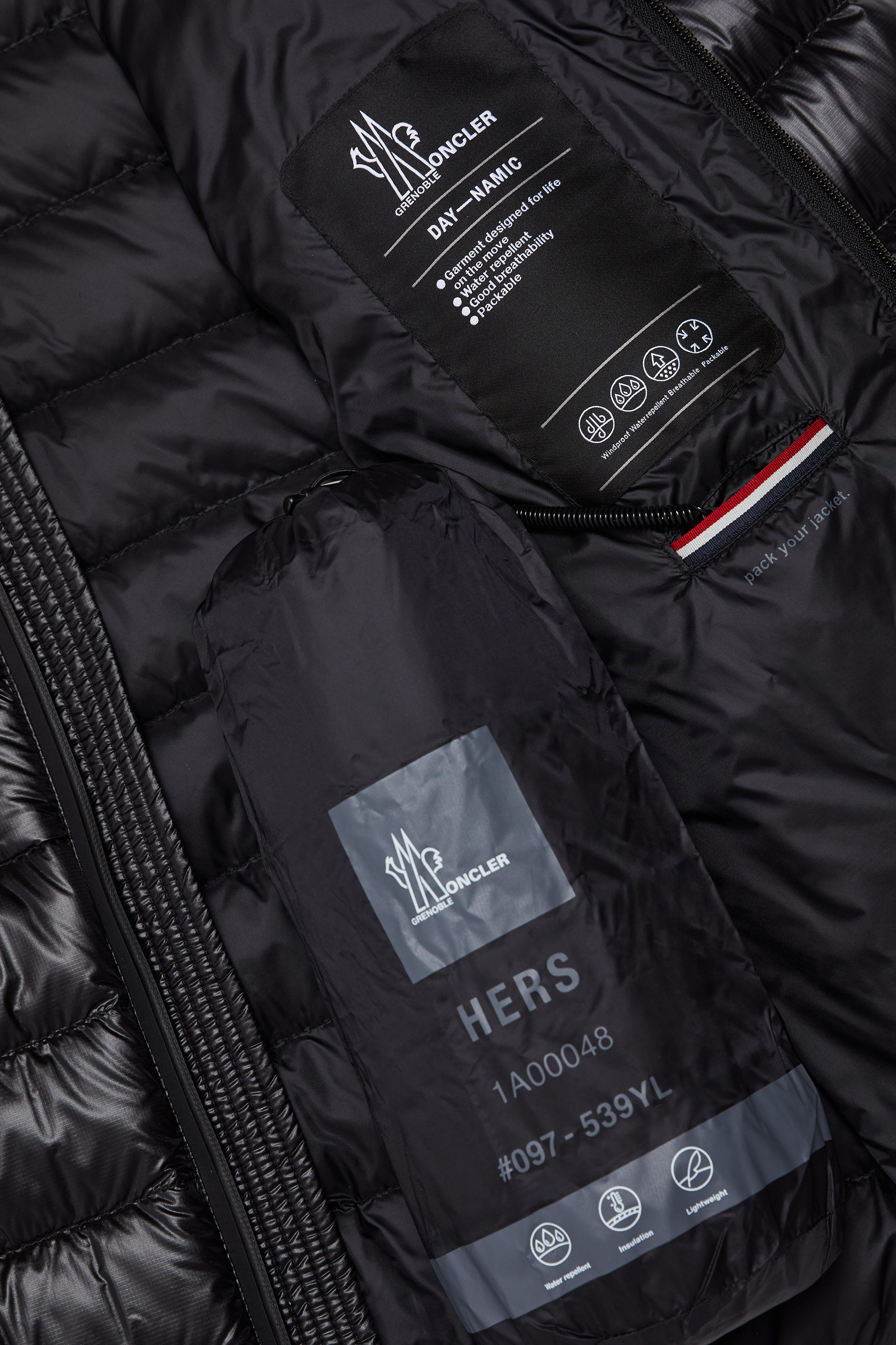 Hers Packable Short Down Jacket Men Black Moncler 8