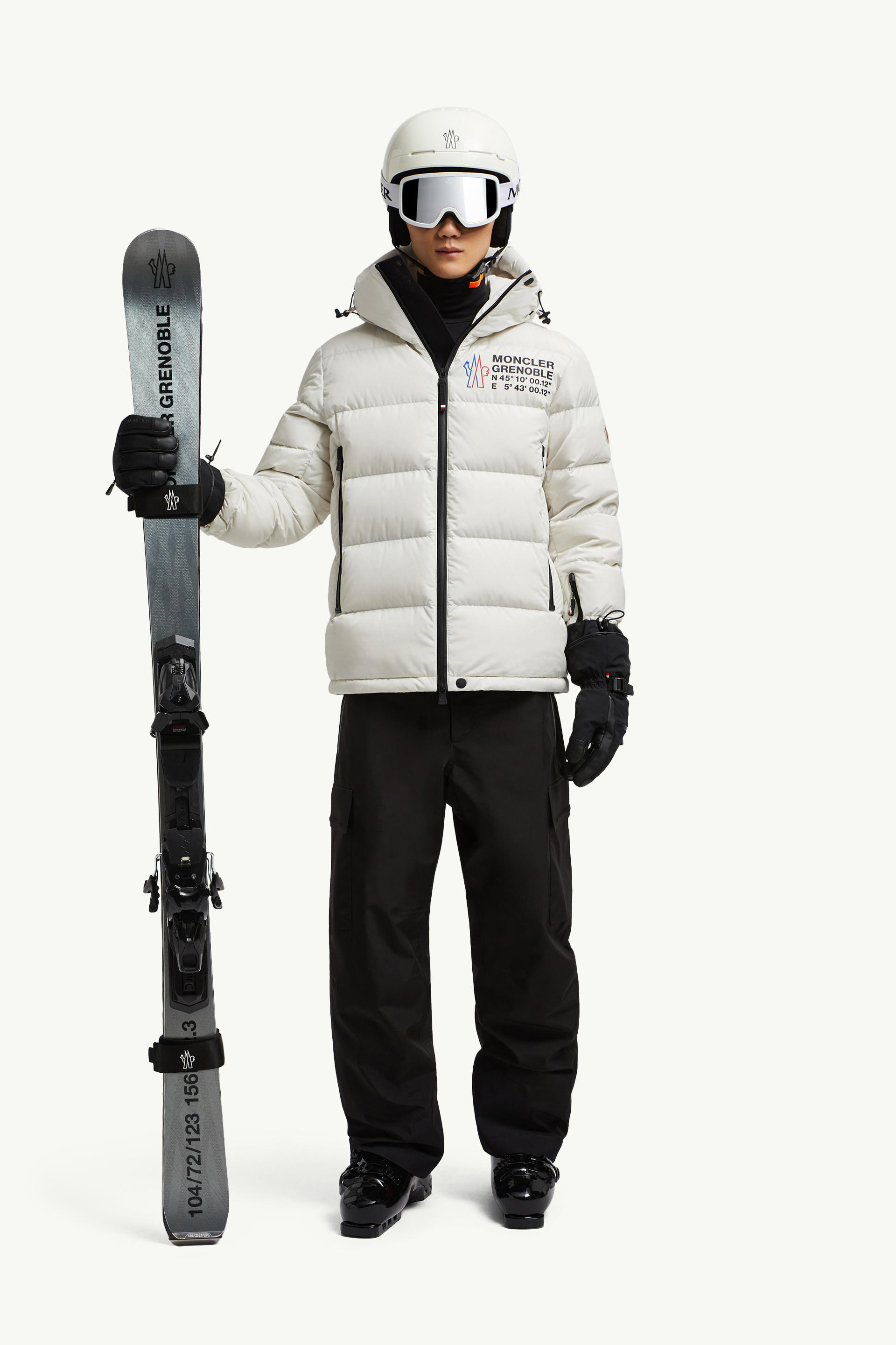 Isorno Hooded Down Ski Jacket Men White Moncler 0