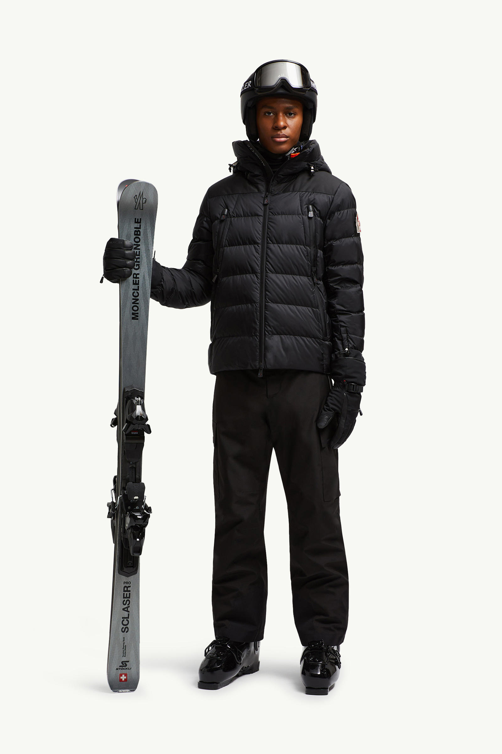 Camurac Hooded Ski Down Jacket Men Black Moncler 0
