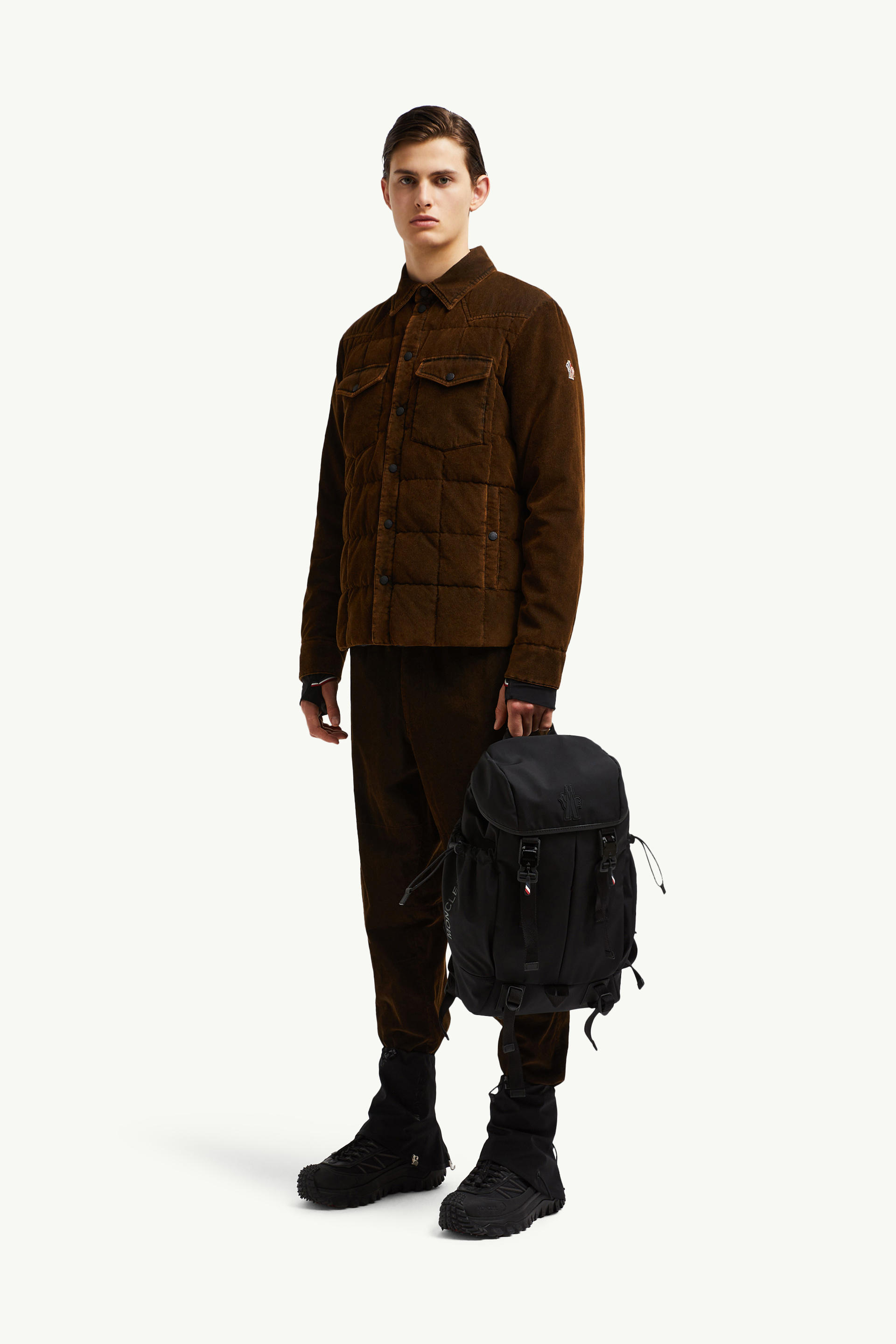 Gelt Corduroy Shirt Jacket Men Dusty Brown Moncler 0