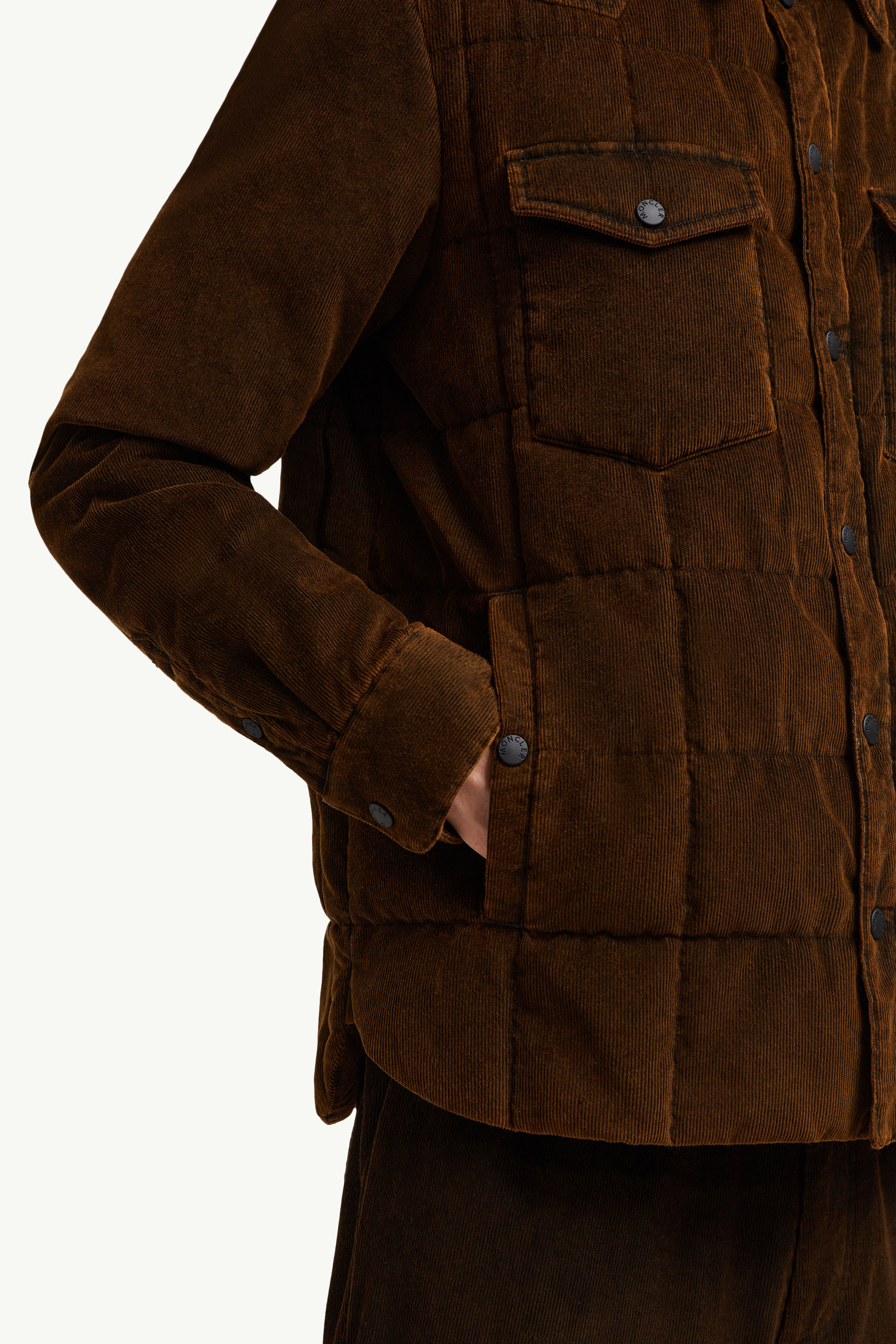 Gelt Corduroy Shirt Jacket Men Dusty Brown Moncler 5