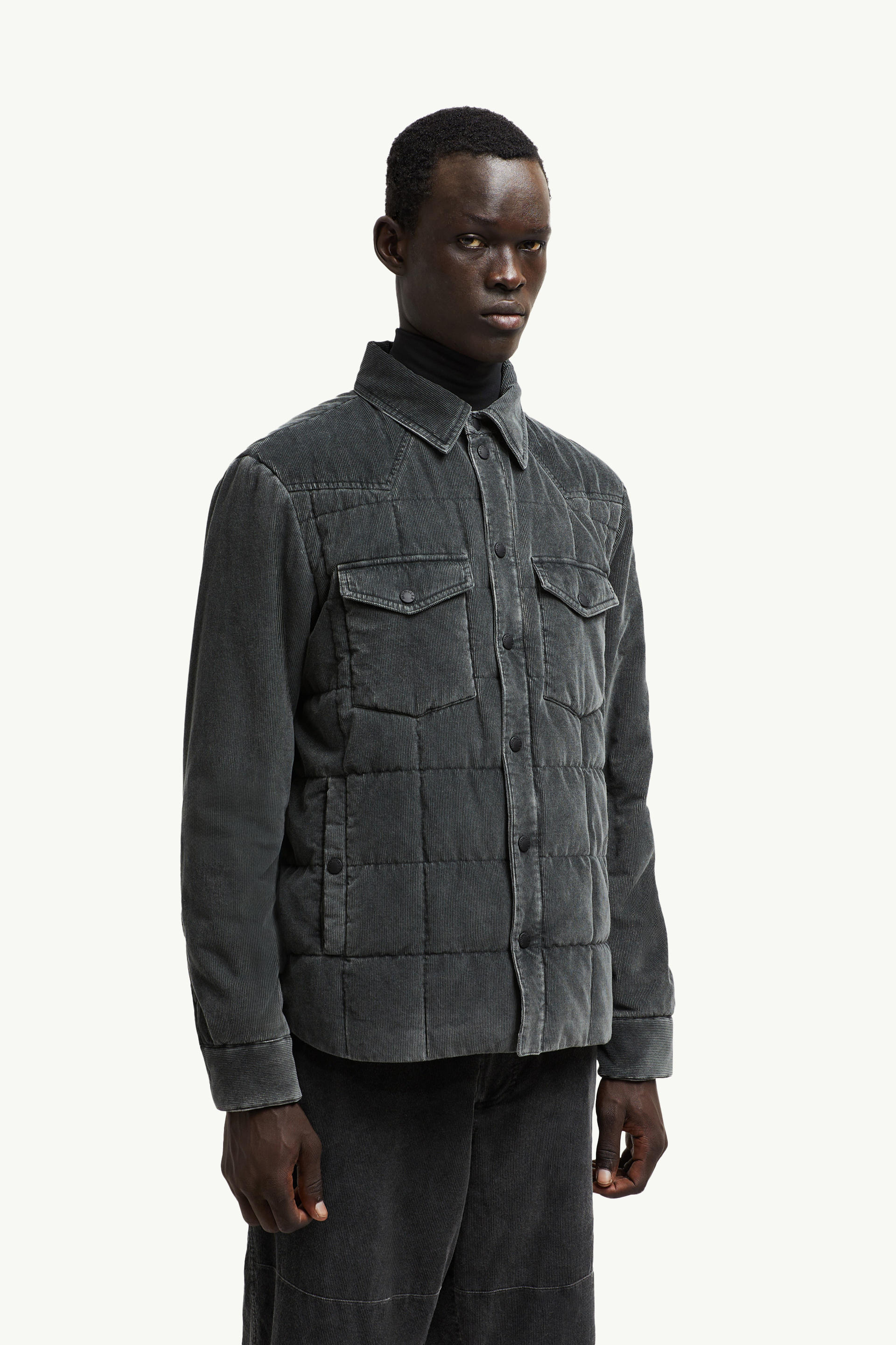 Veste-chemise Gelt en velours côtelé Hommes Gris foncé Moncler 3