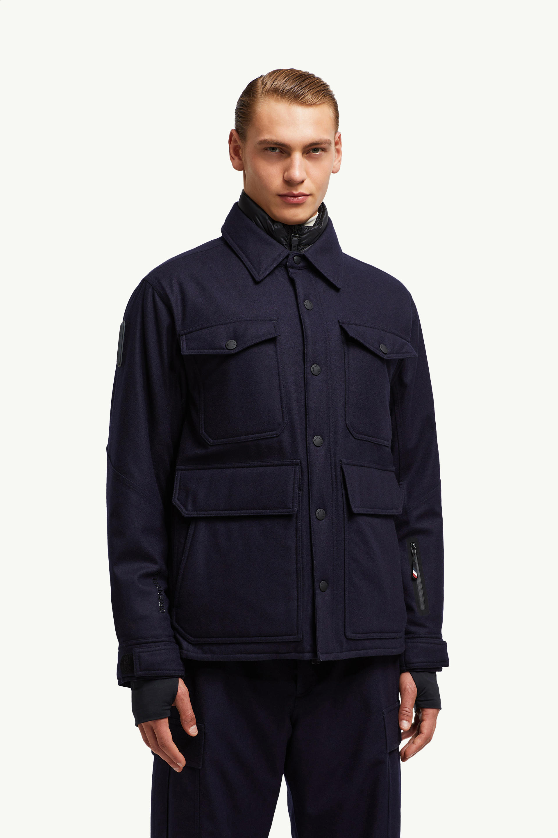 Antuco羊毛羽絨恤衫式外套 男士 藍色 Moncler 3