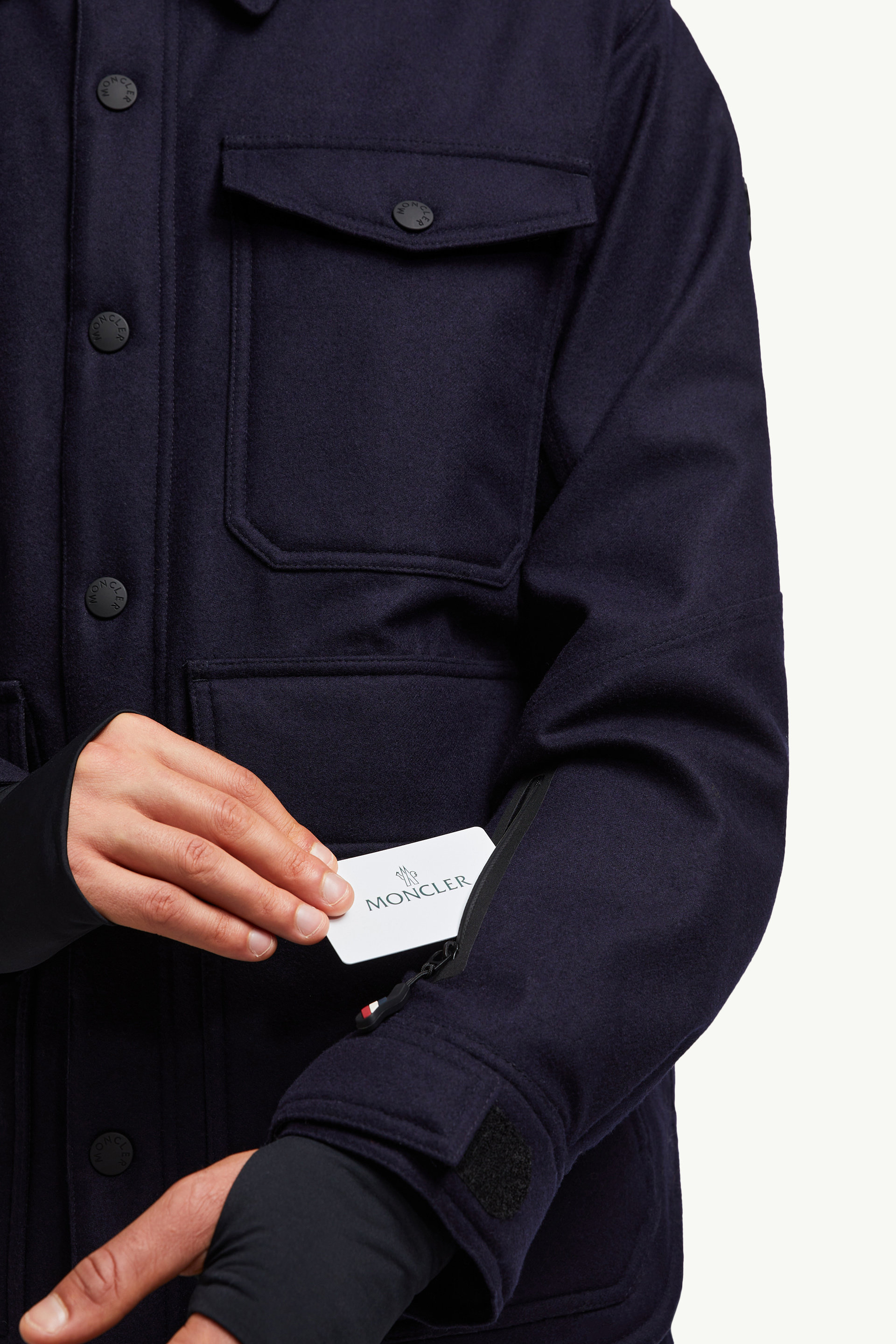 Antuco Wool Down Shirt Jacket Men Blue Moncler 5