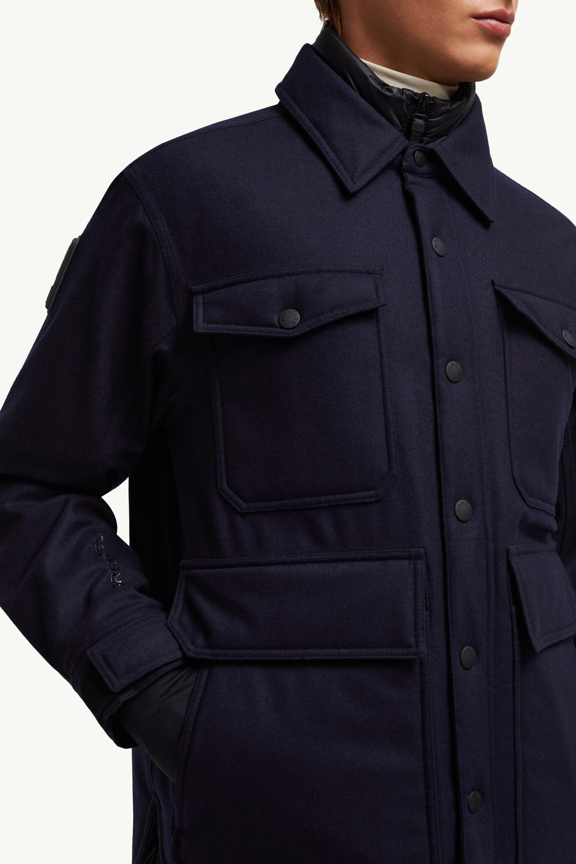 Antuco羊毛羽絨恤衫式外套 男士 藍色 Moncler 6