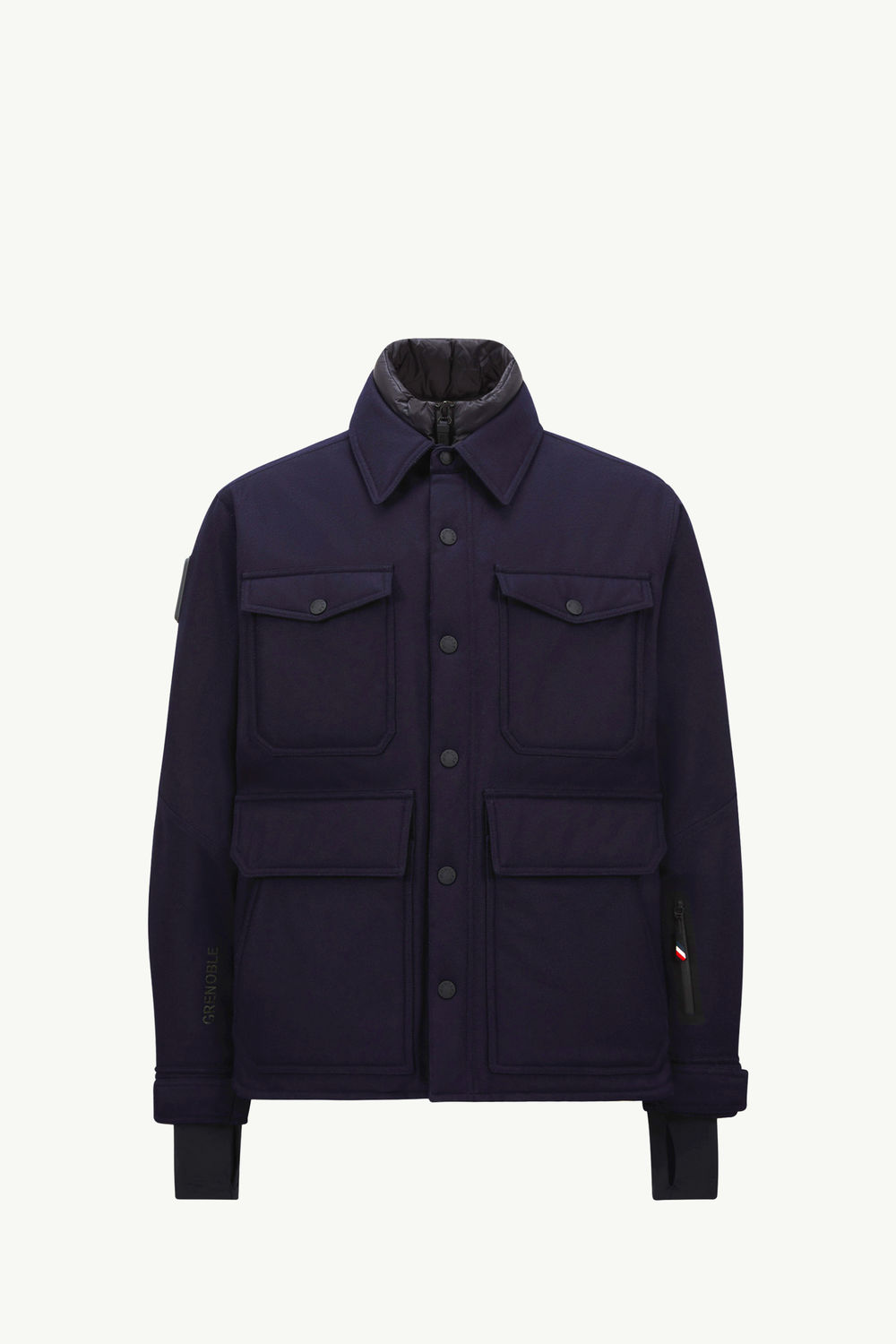 Antuco Wool Down Shirt Jacket Men Blue Moncler 2