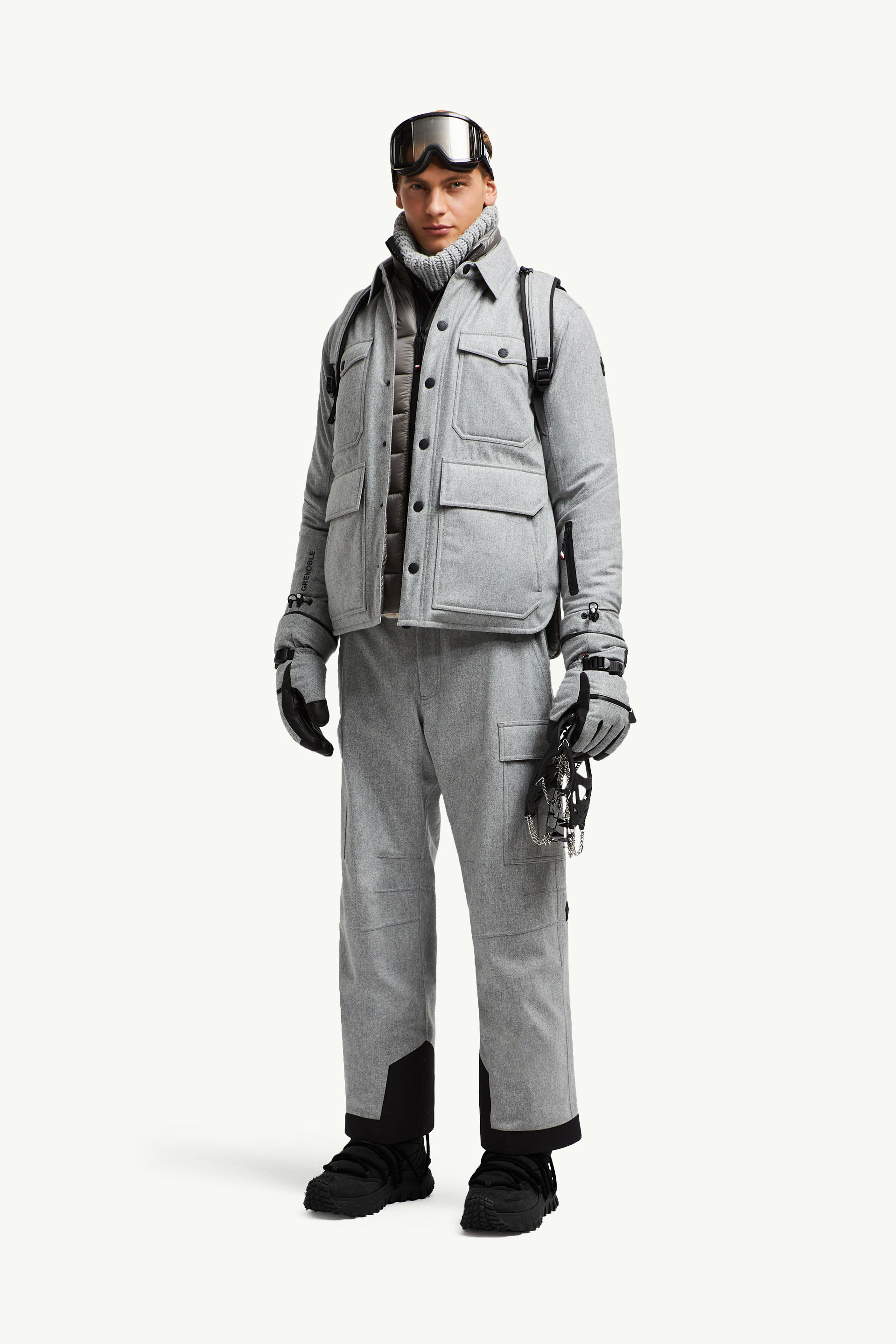 Antuco Daunenhemdjacke aus Wolle Herren Grau Moncler 0