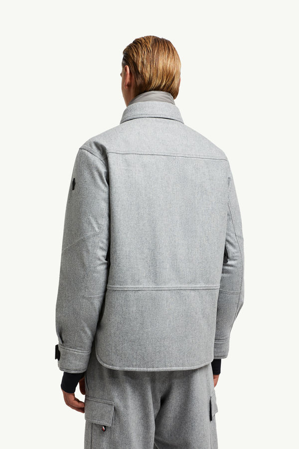 Antuco Wool Down Shirt Jacket Men Gray Moncler 4