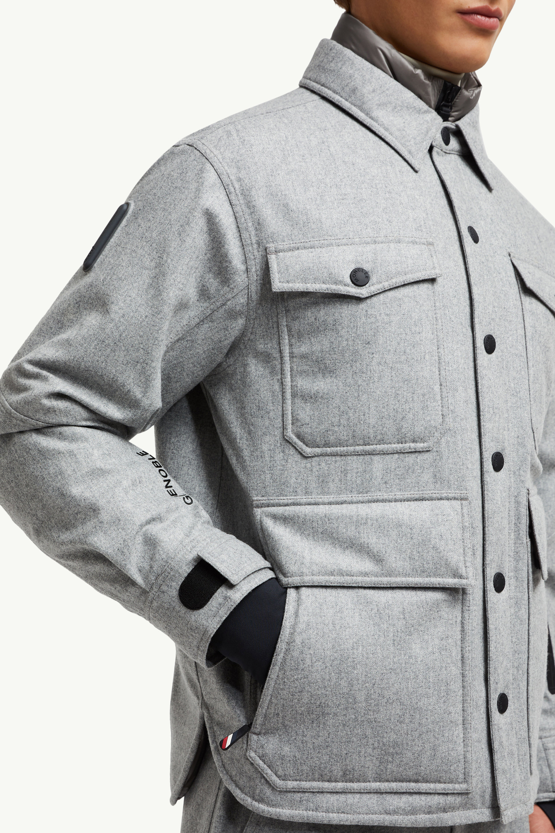 Antuco Daunenhemdjacke aus Wolle Herren Grau Moncler 5