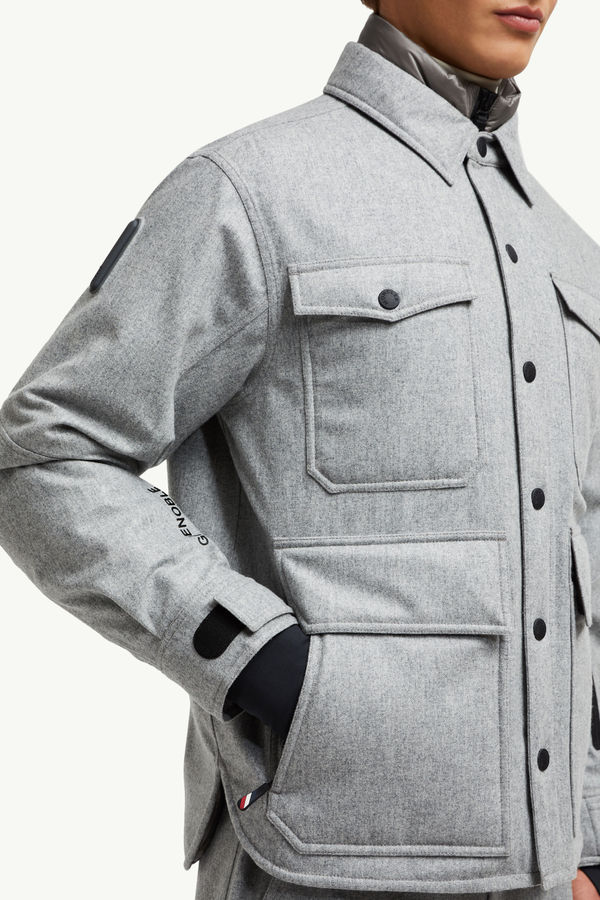 Antuco Wool Down Shirt Jacket Men Gray Moncler 5