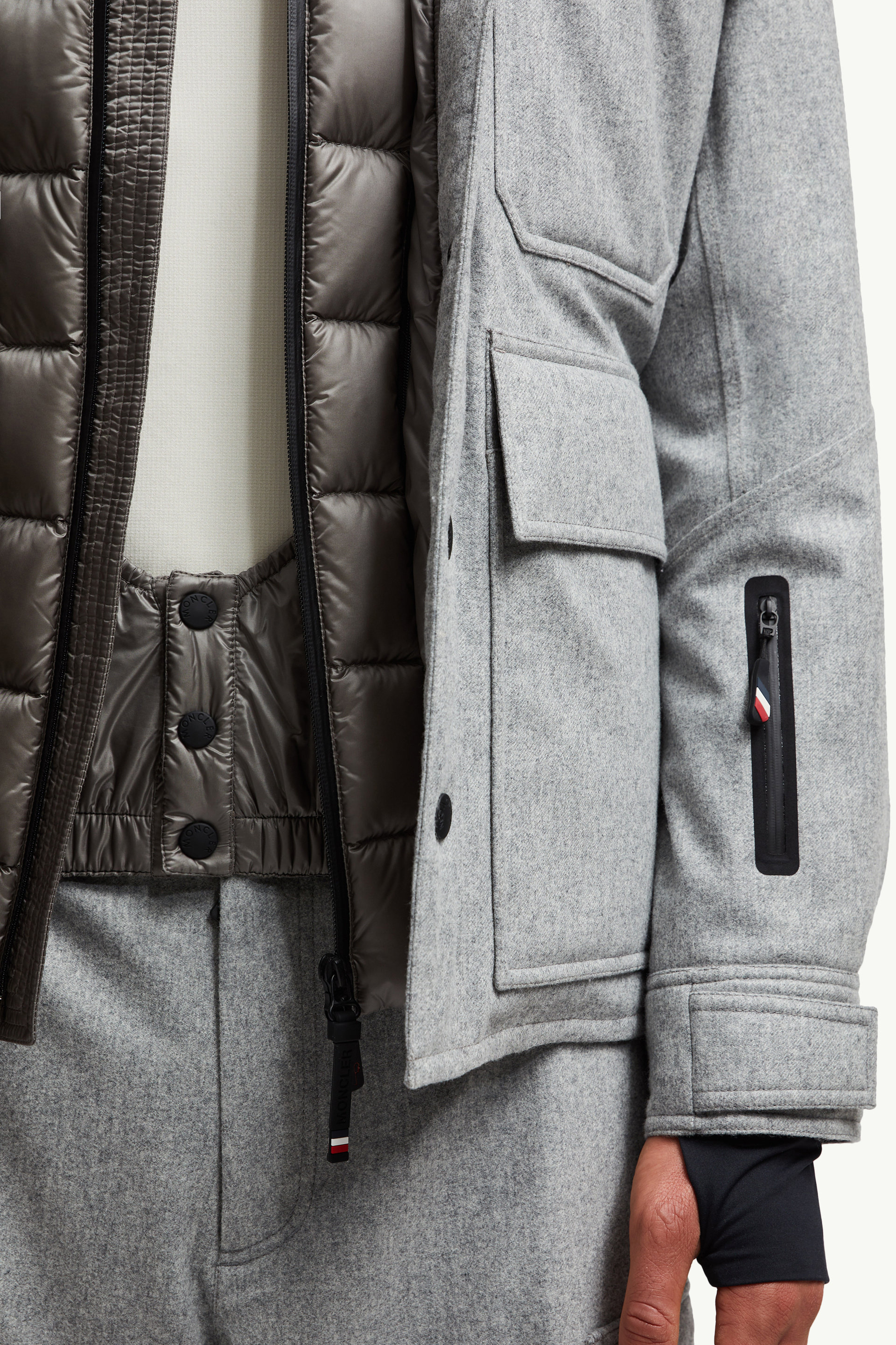 Antuco Daunenhemdjacke aus Wolle Herren Grau Moncler 8