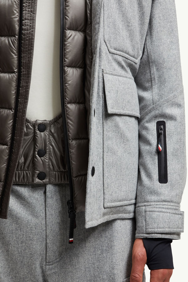 Antuco Wool Down Shirt Jacket Men Gray Moncler 8