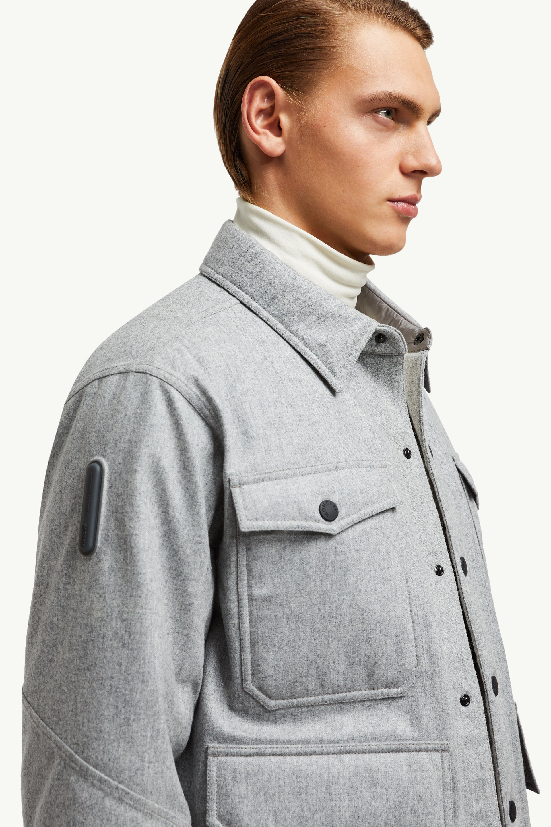 Antuco Daunenhemdjacke aus Wolle Herren Grau Moncler 9