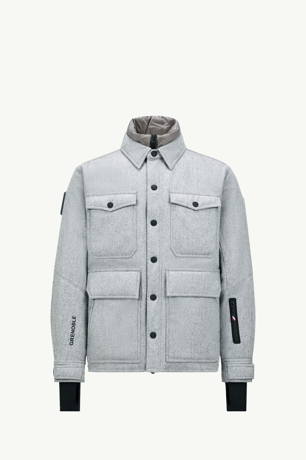 Antuco Wool Down Shirt Jacket Men Gray Moncler 2