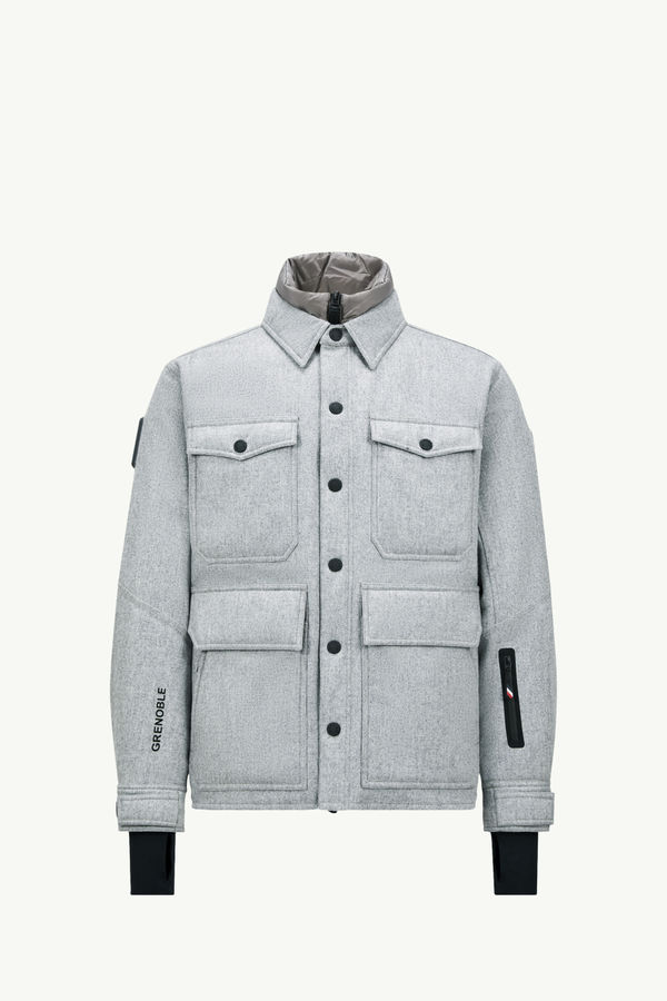 Antuco Wool Down Shirt Jacket Men Gray Moncler 2