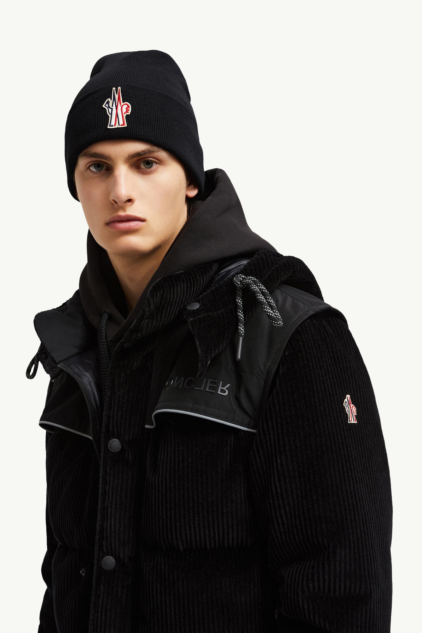 Wool Beanie Men Black Moncler 1