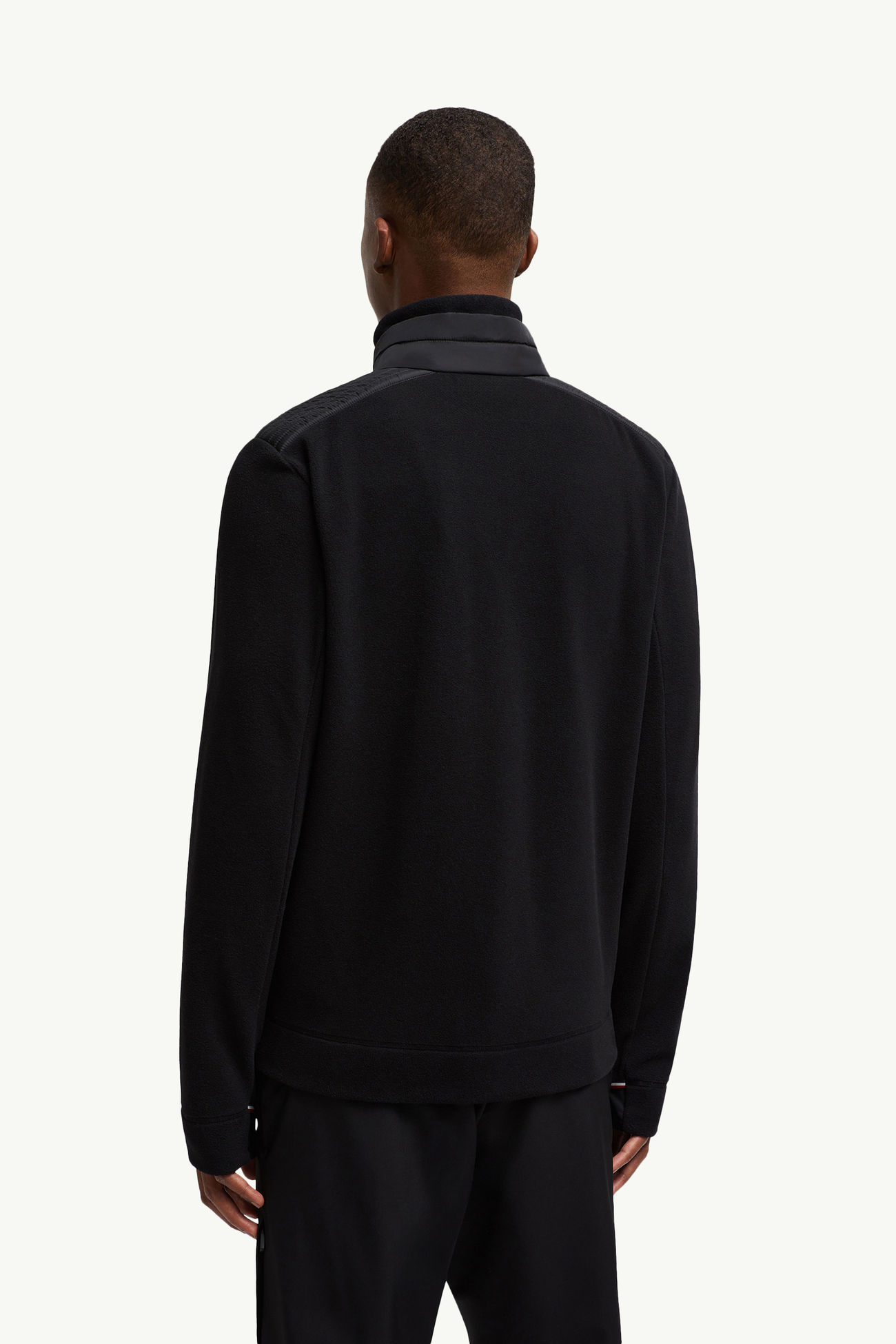 Fleece Zip-Up Sweatshirt Men Black Moncler 4