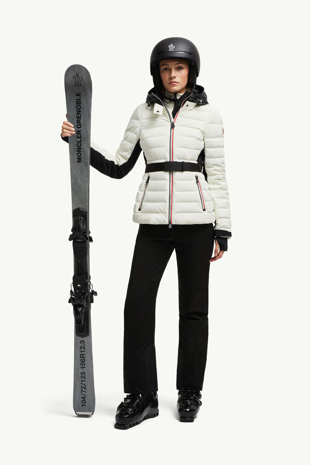 Bruche Hooded Down Ski Jacket Women Snow White Moncler 0