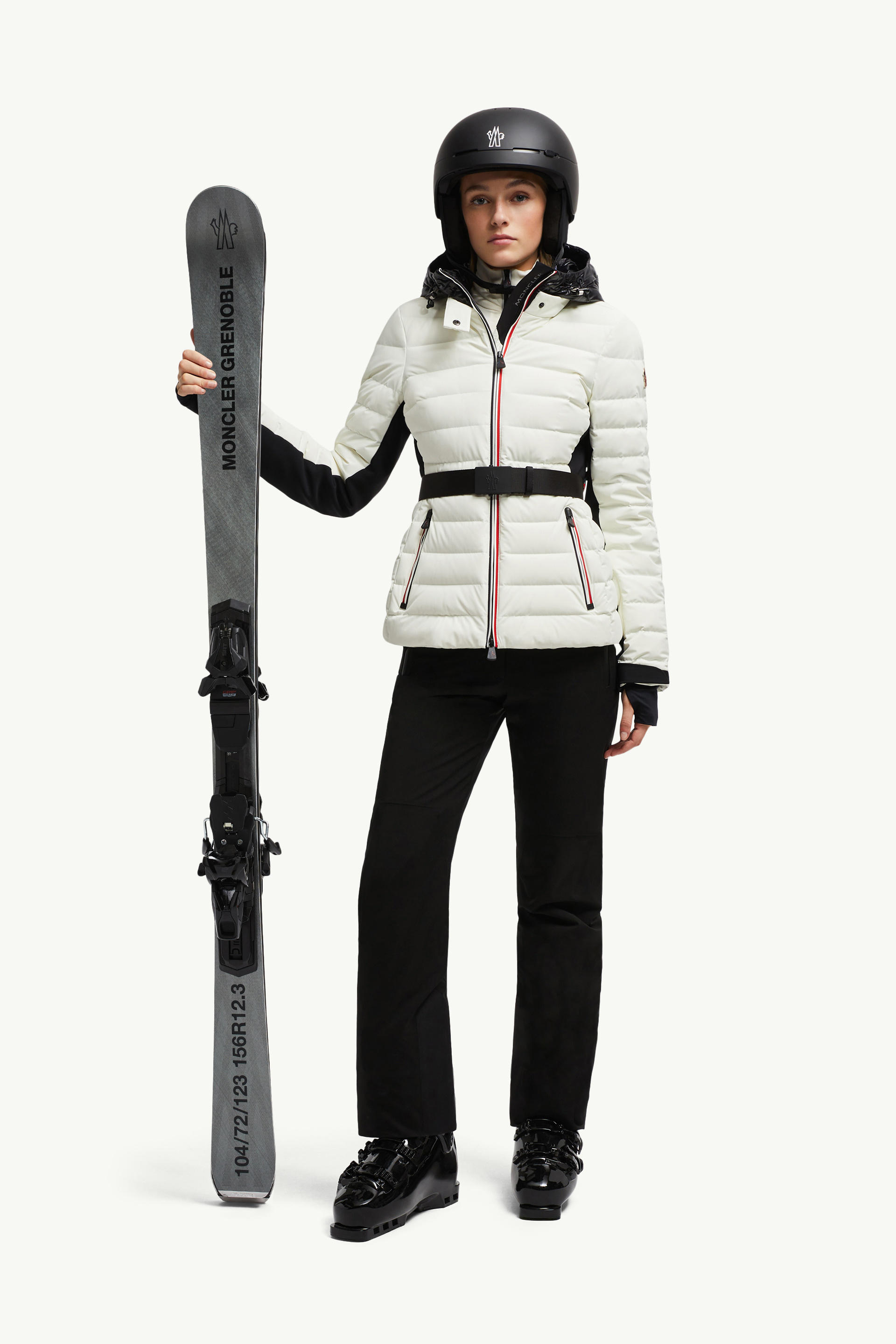 Piumino da sci Bruche con cappuccio Donna Bianco Neve Moncler 0