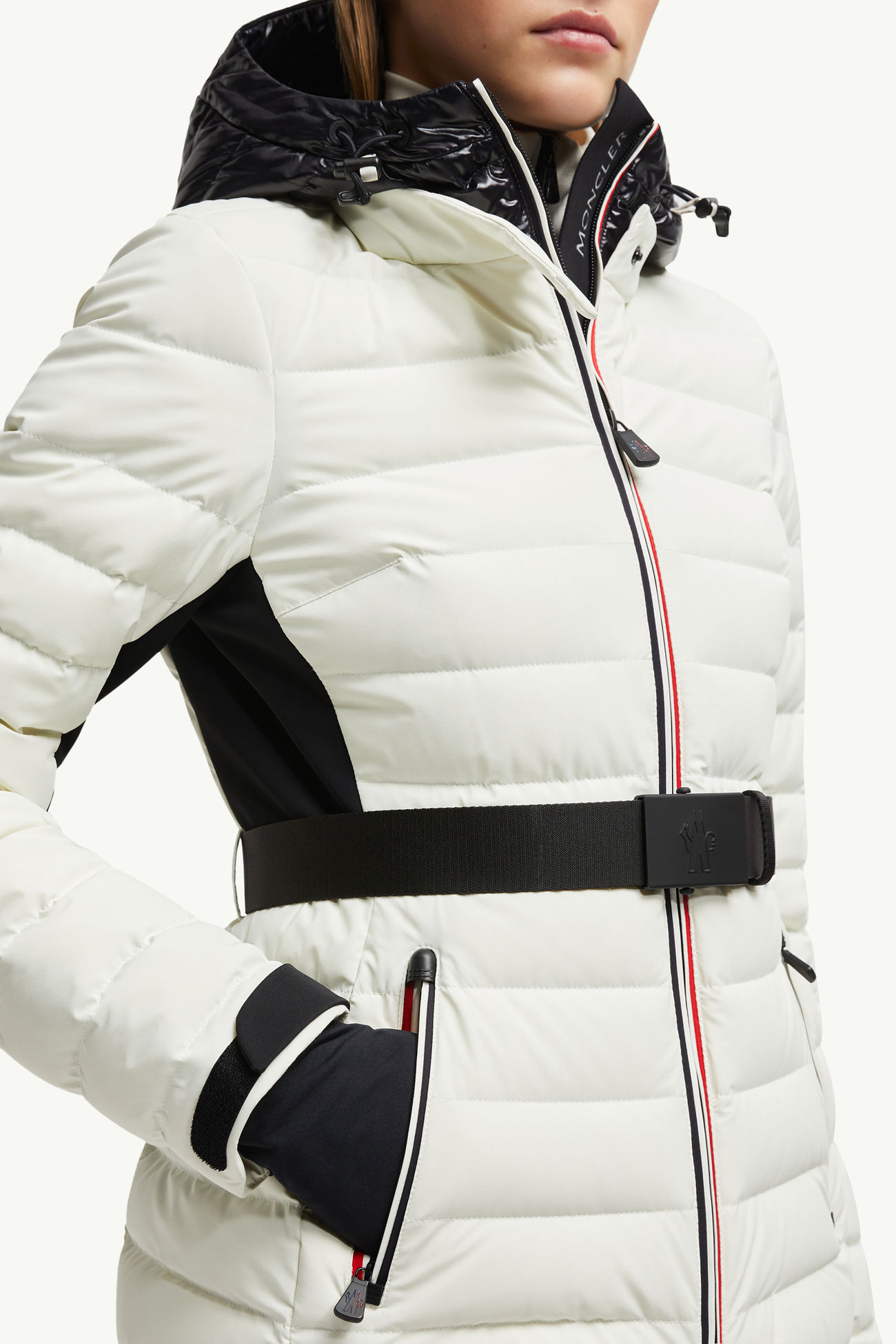 Bruche Daunen-Skijacke mit Kapuze Damen Schneeweiß Moncler 6