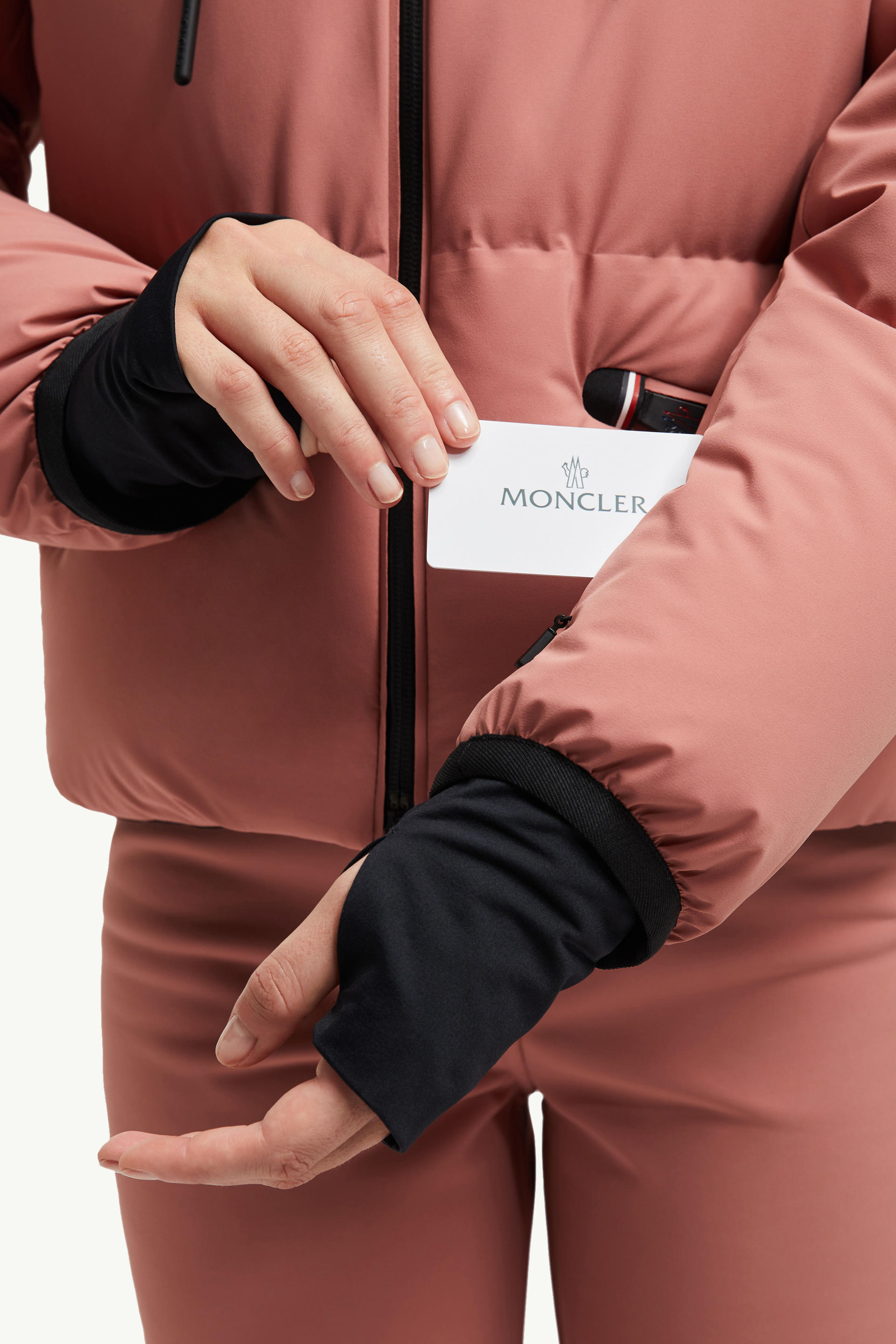 Allesaz Hooded Down Ski Jacket Women Pink Moncler 5