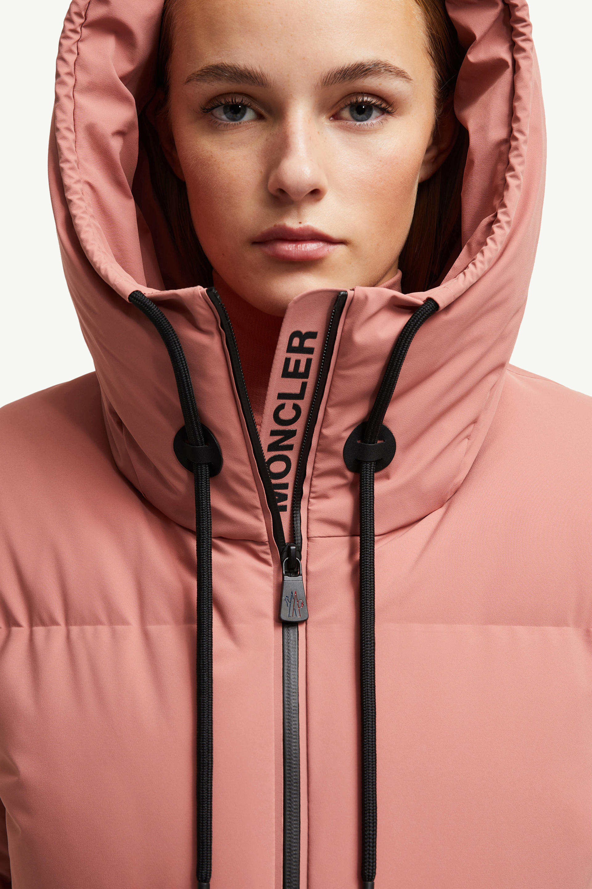 Allesaz Hooded Down Ski Jacket Women Pink Moncler 7