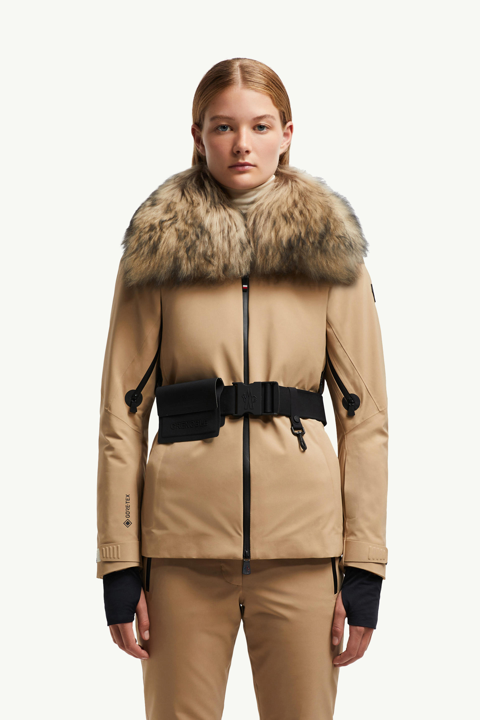 Giacca da sci Vizelle GORE-TEX con orlo in shearling Donna Beige Moncler 3
