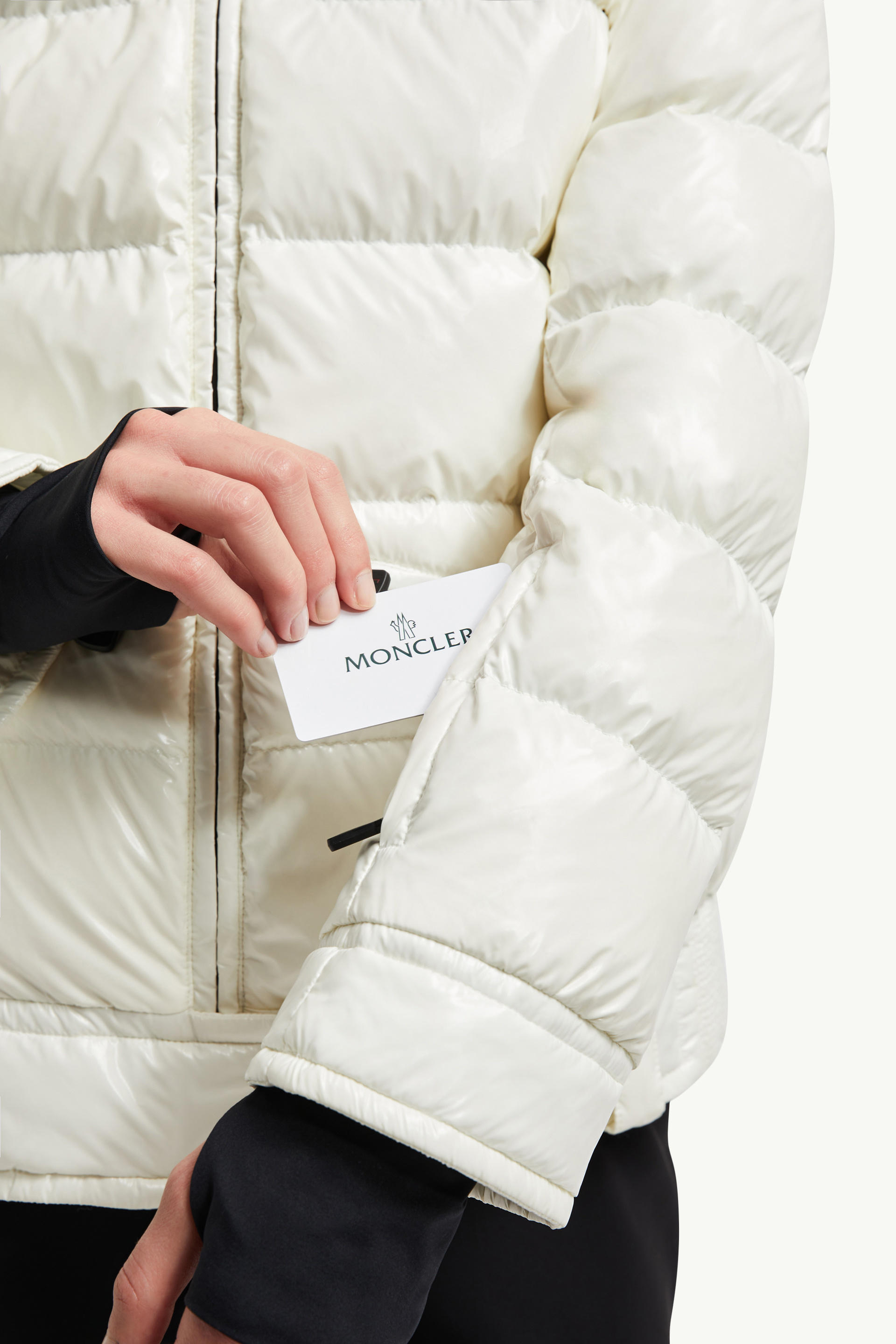 Arabba Hooded Shearling Short Down Jacket Women White Moncler 6
