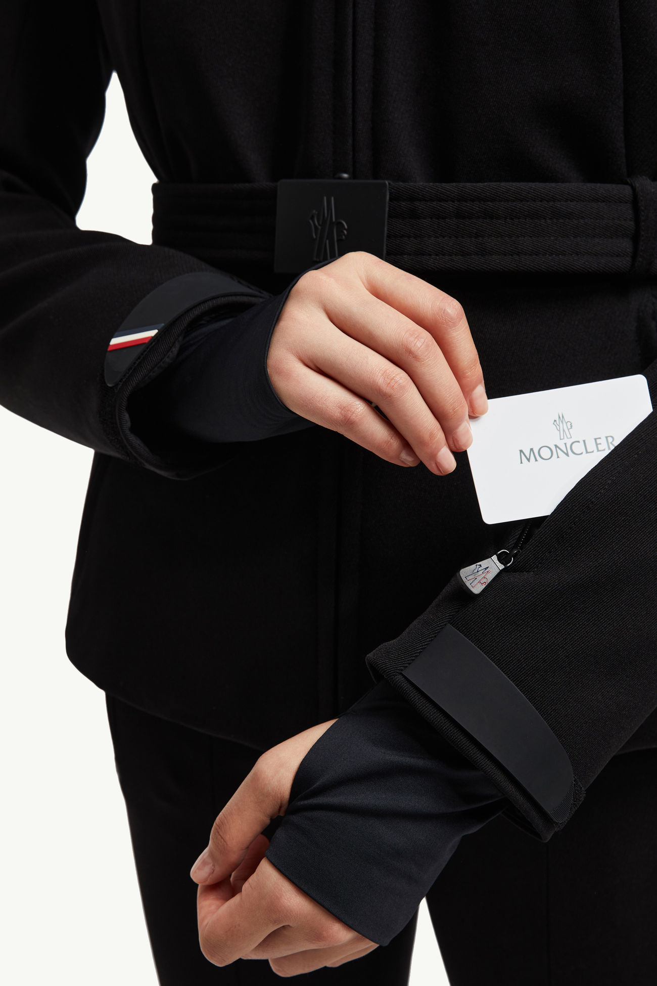 Chaqueta plumífero de esquí con capucha de lana de oveja joven Bauges Mujer Negro Moncler 7