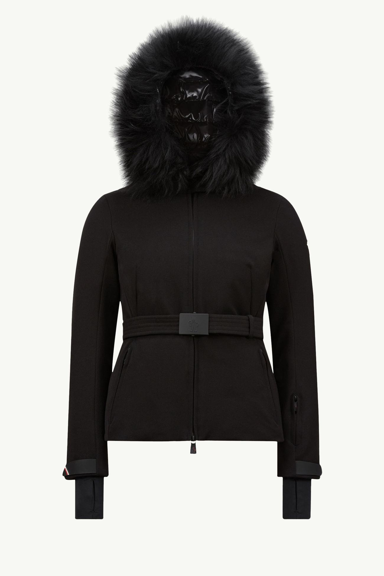 Bauges Hooded Shearling Down Ski Jacket Women Black Moncler 2
