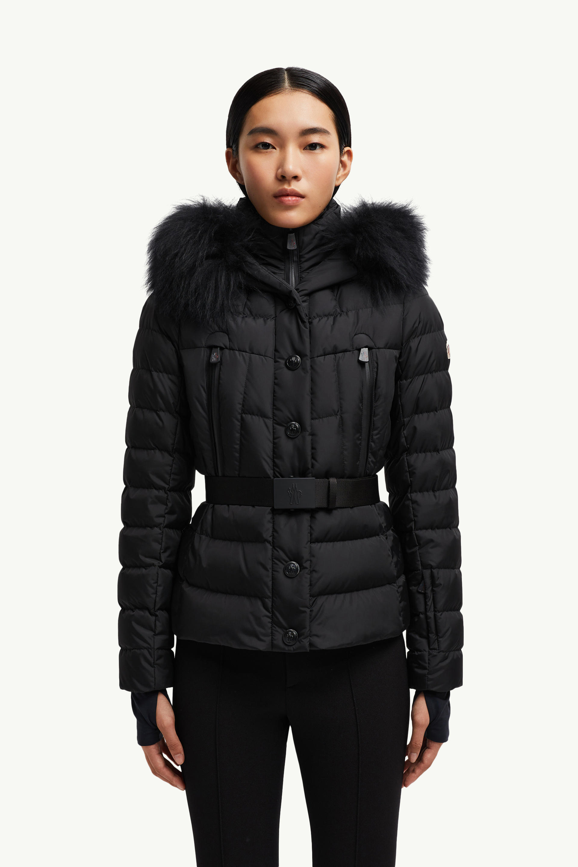 Beverley Hooded Down Ski Jacket Women Black Moncler 3