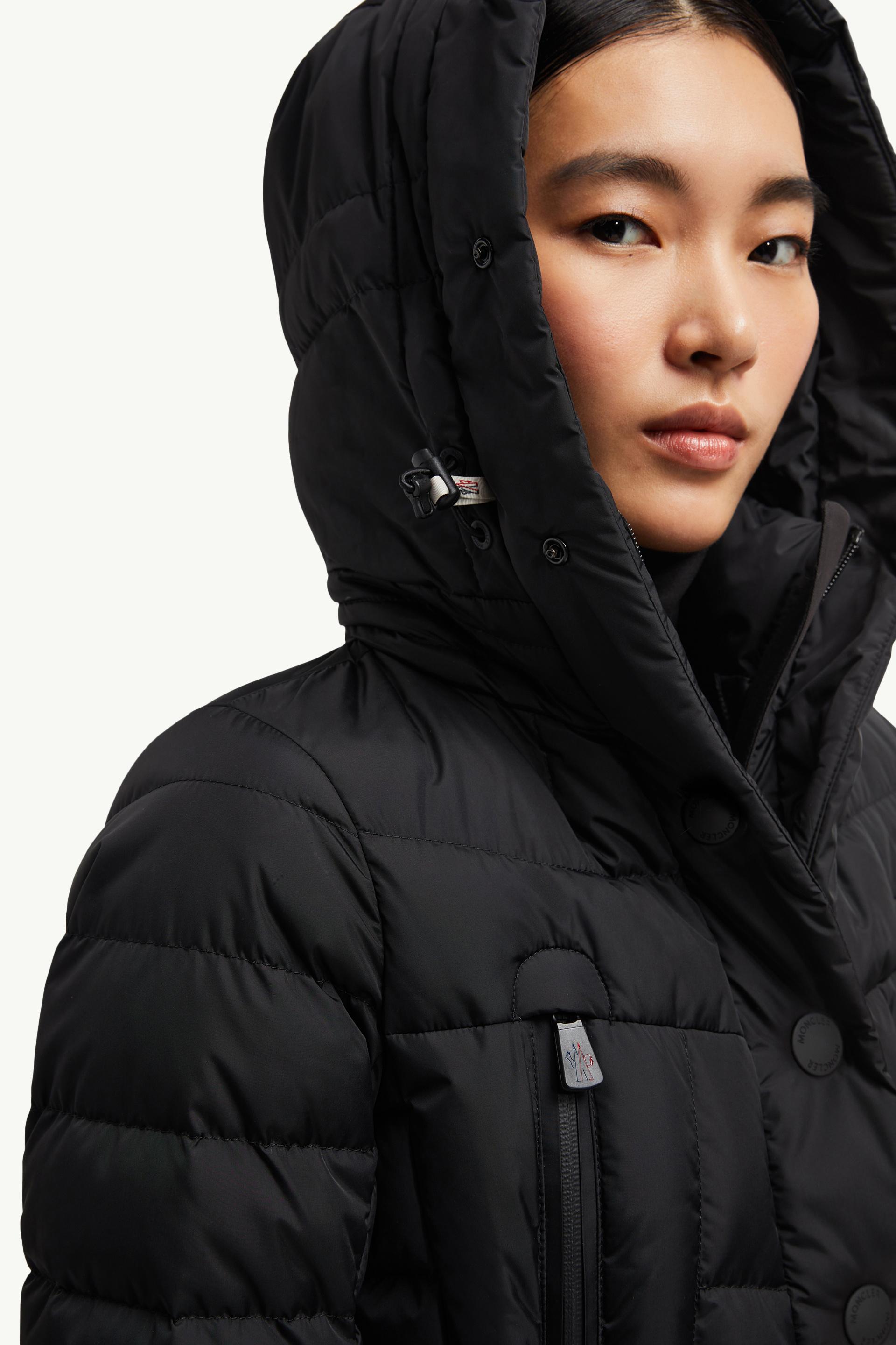 Black Beverley Hooded Down Ski Jacket - Short Down Jackets