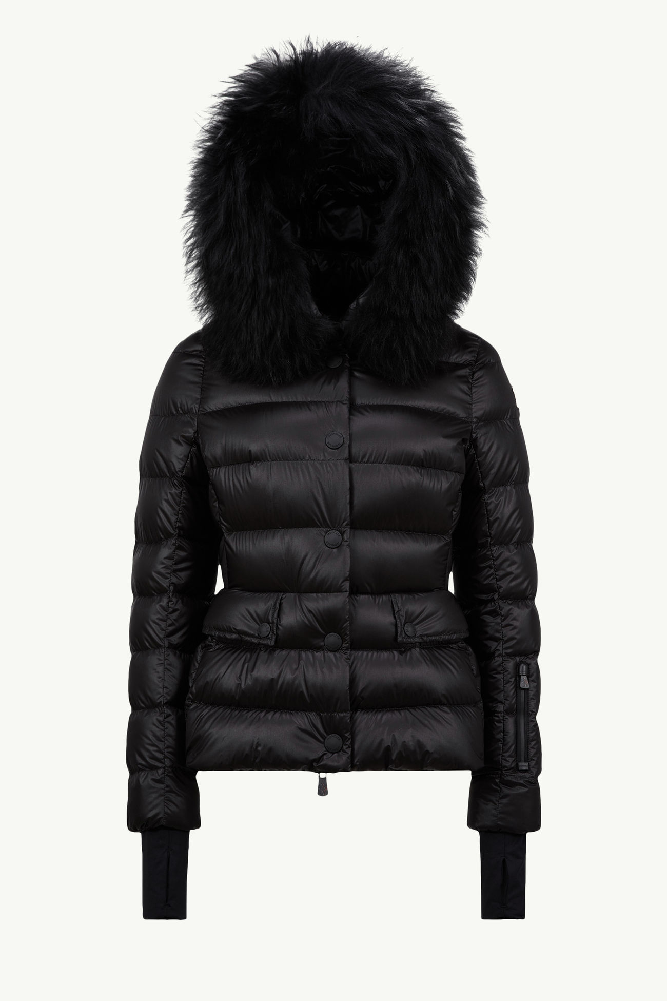 Armoniques Hooded Shearling Short Down Jacket Women Black Moncler 2
