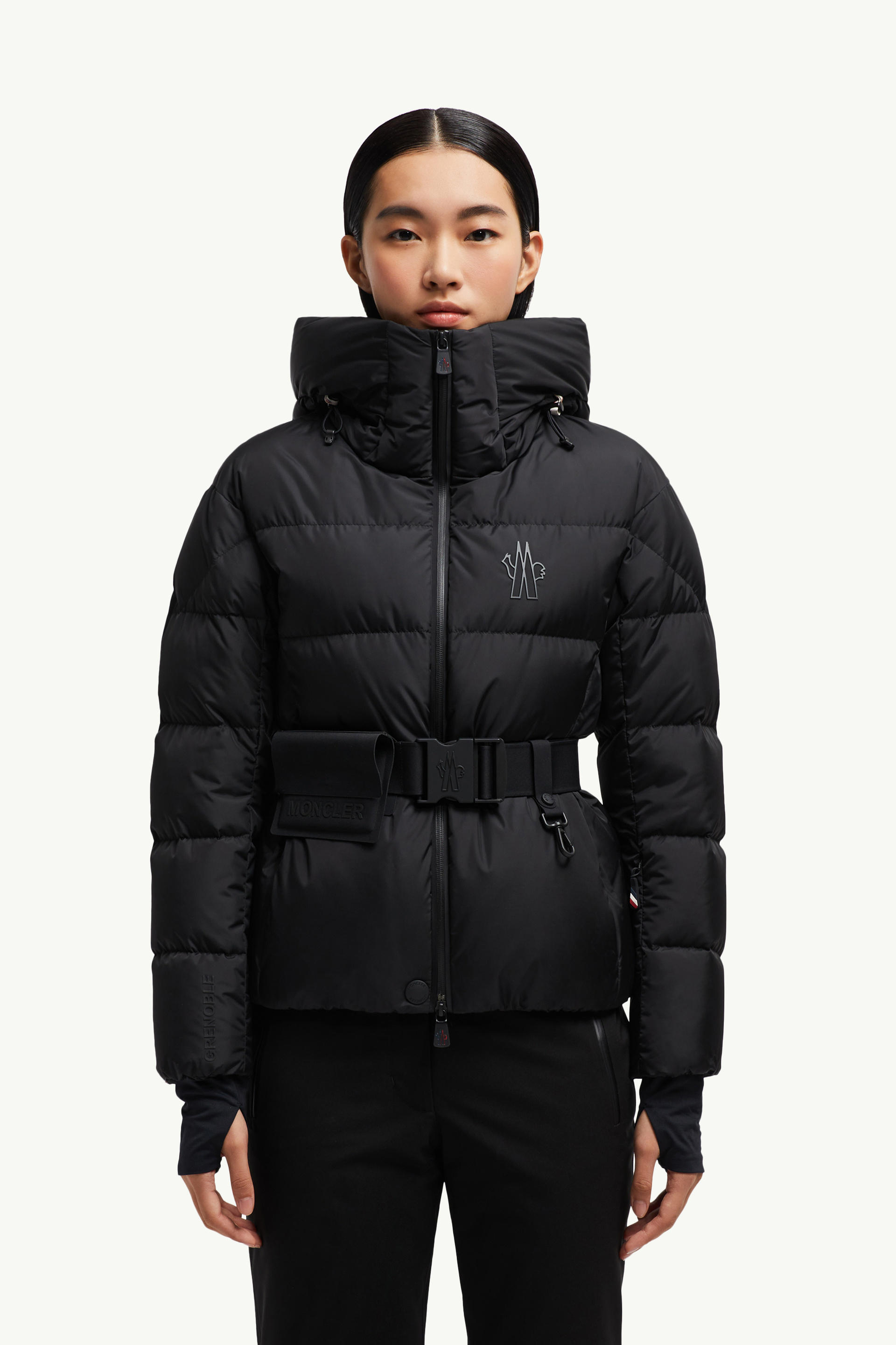 Bouquetin Hooded Down Ski Jacket Women Black Moncler 3