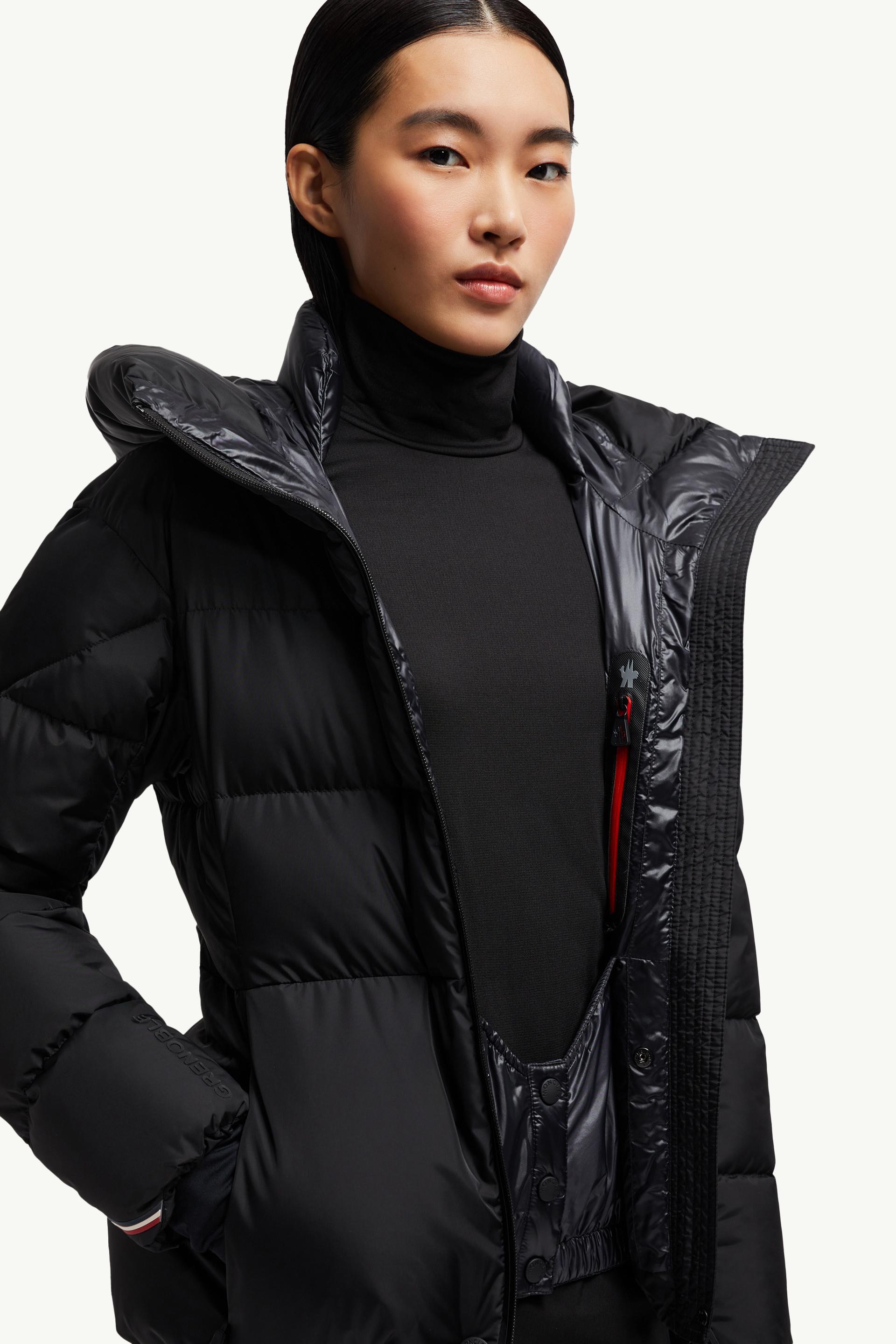 Black Bouquetin Hooded Down Ski Jacket - Short Down Jackets