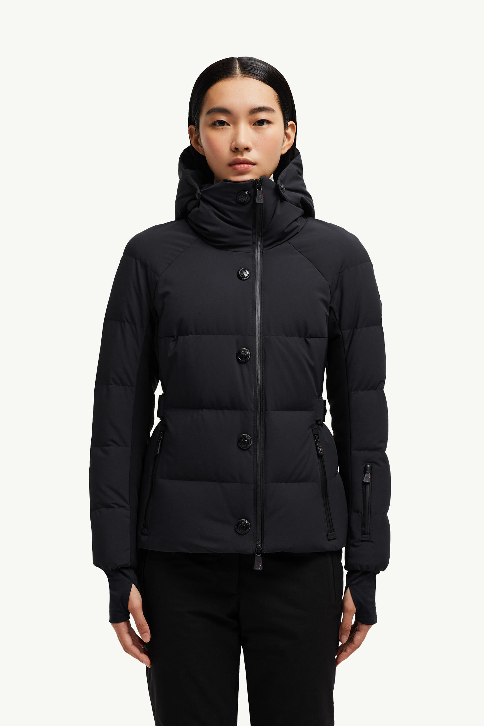 Guyane Hooded Down Ski Jacket Women Black Moncler 3