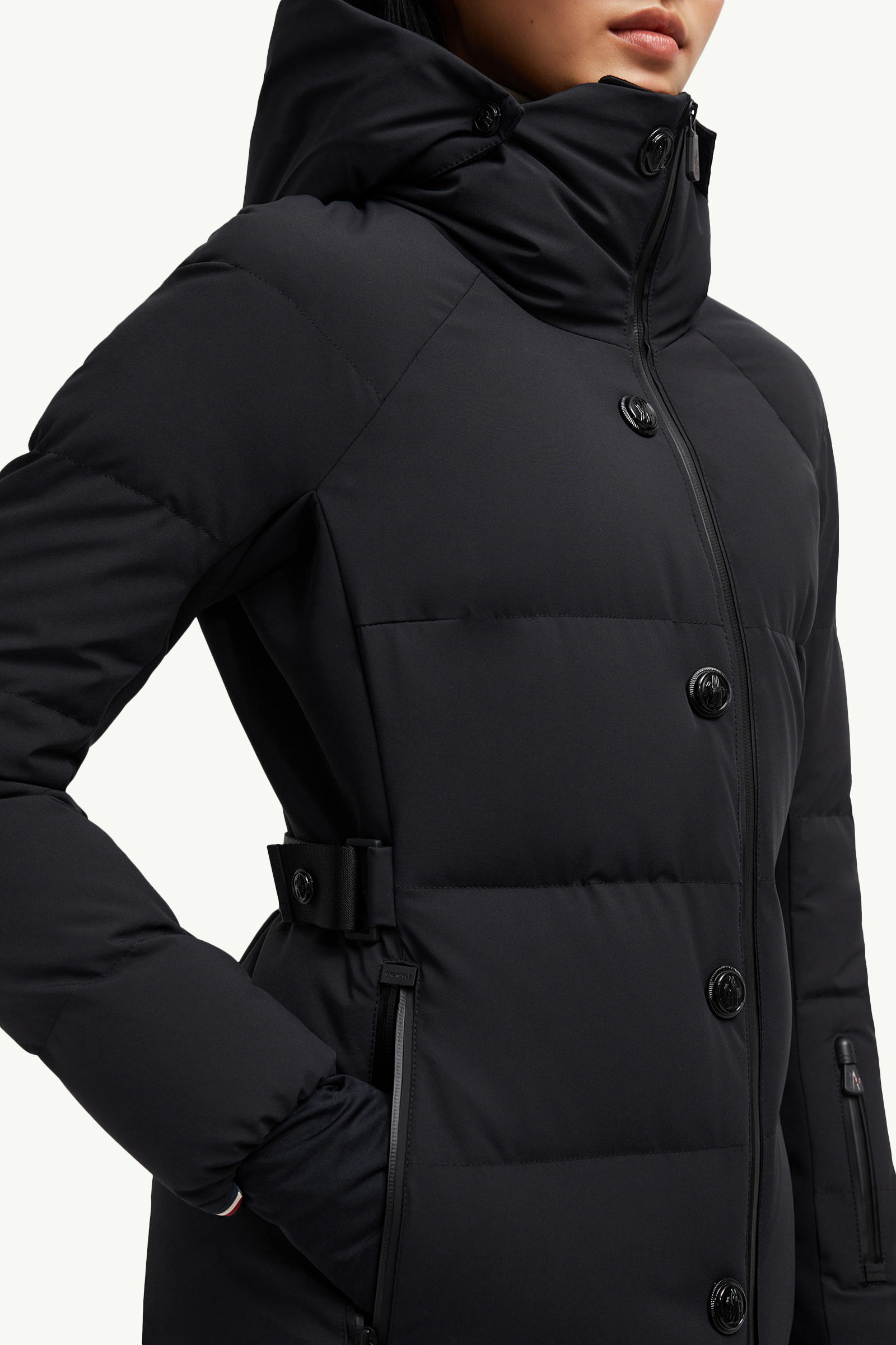 Guyane Hooded Down Ski Jacket Women Black Moncler 5