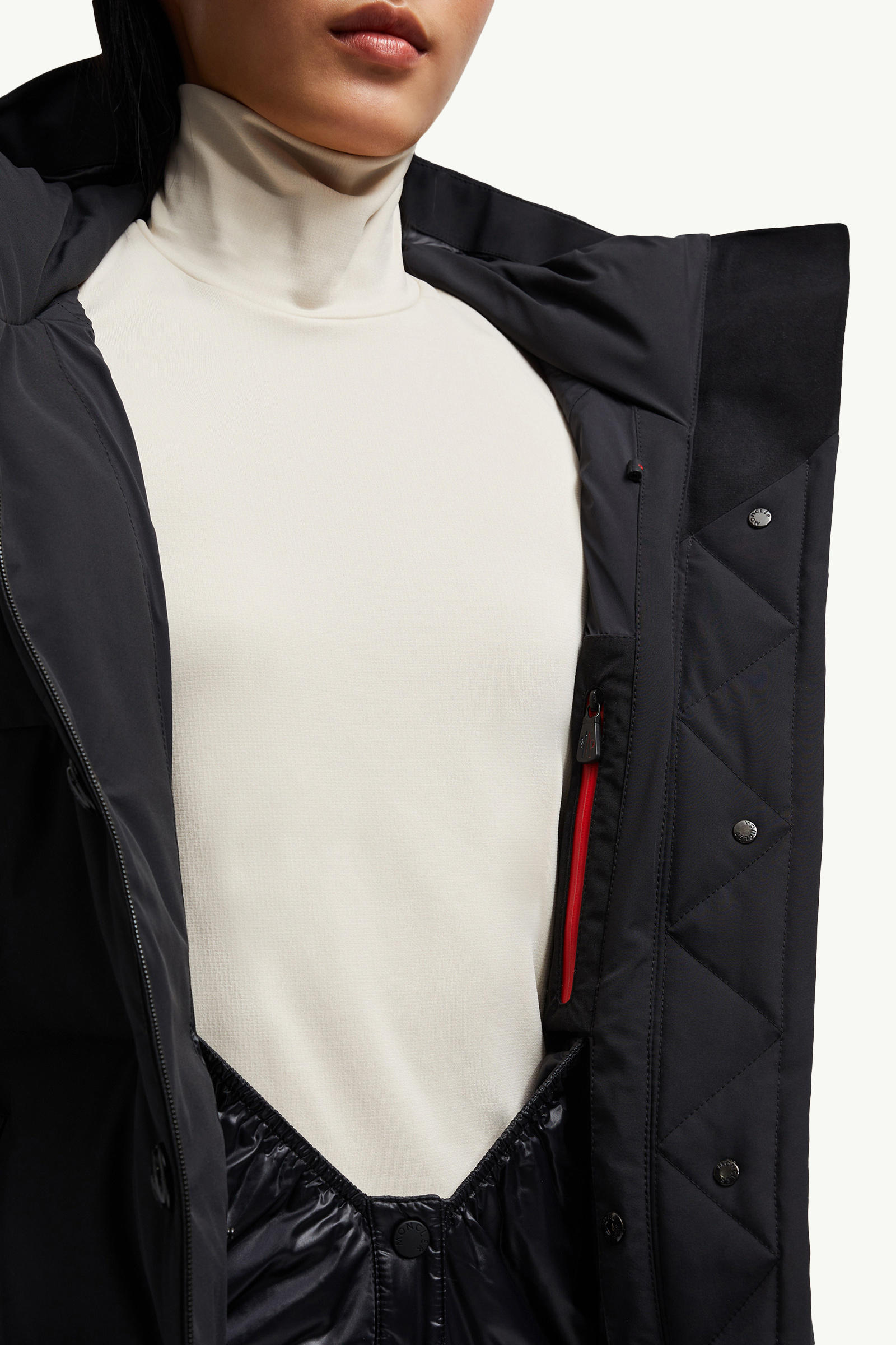 Guyane Hooded Down Ski Jacket Women Black Moncler 6
