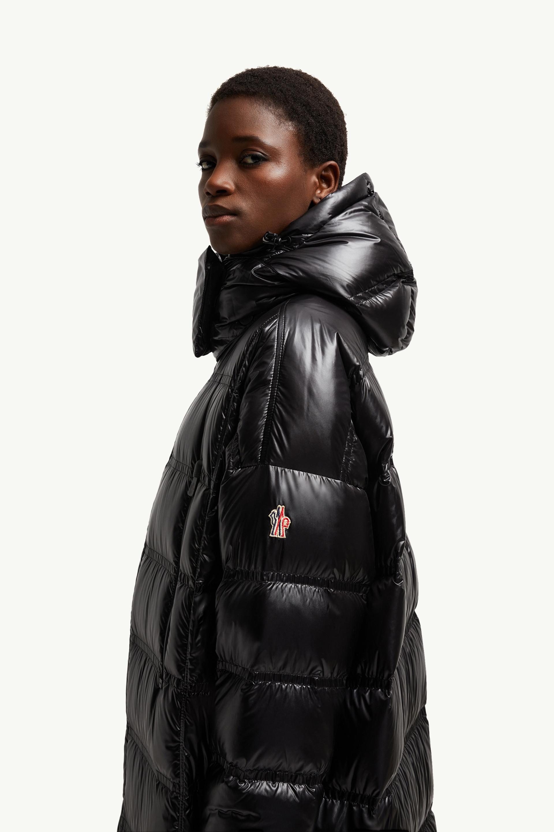 Rochelairs Hooded Long Down Jacket Women Black Moncler 1